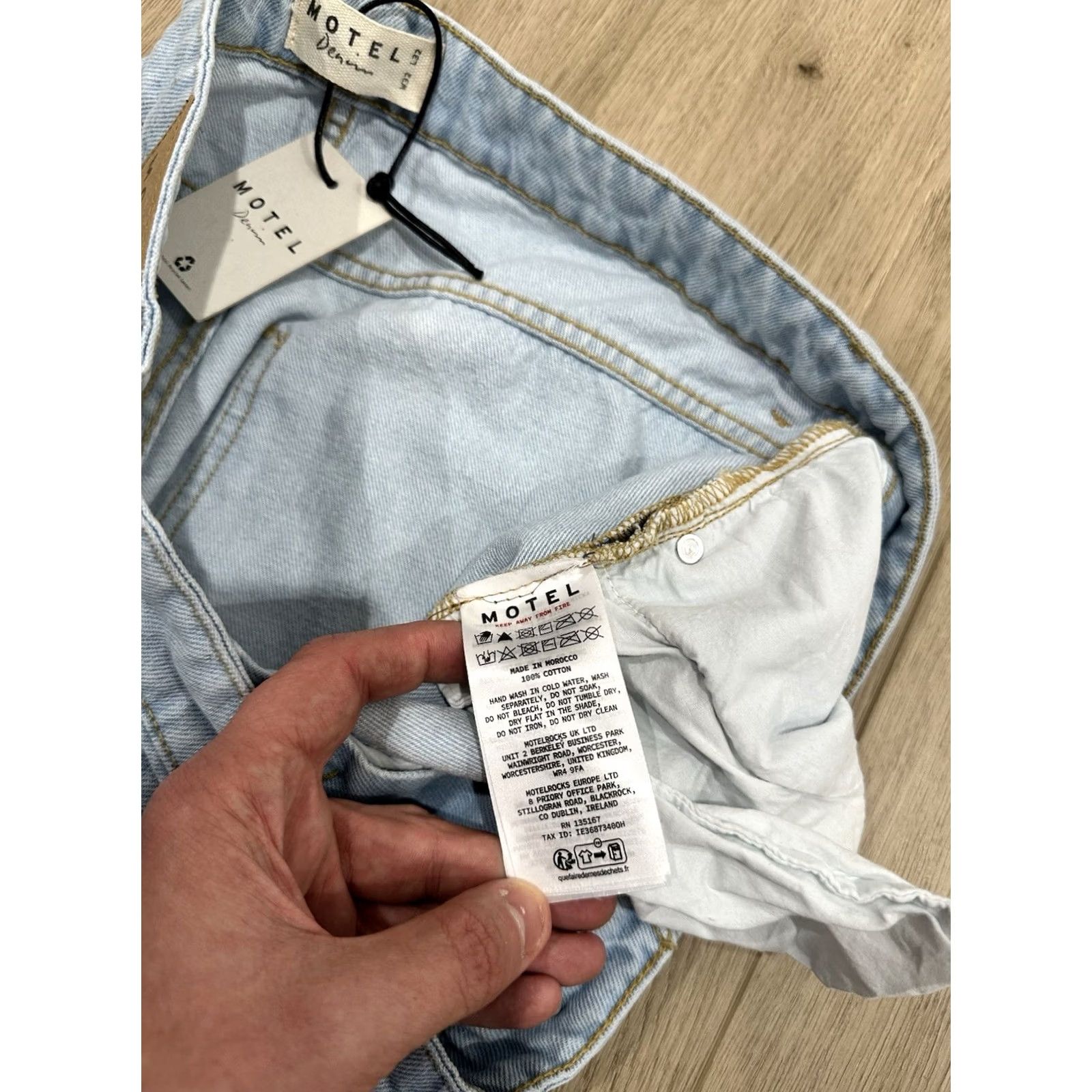 Vintage NWT Motel Jeans Women’s 35x30 Blue Wide-Leg Low Rise Denim Jeans Regular 5-Pocket Design Boys? Size 24" / US 00 / IT 34 - 7 Thumbnail