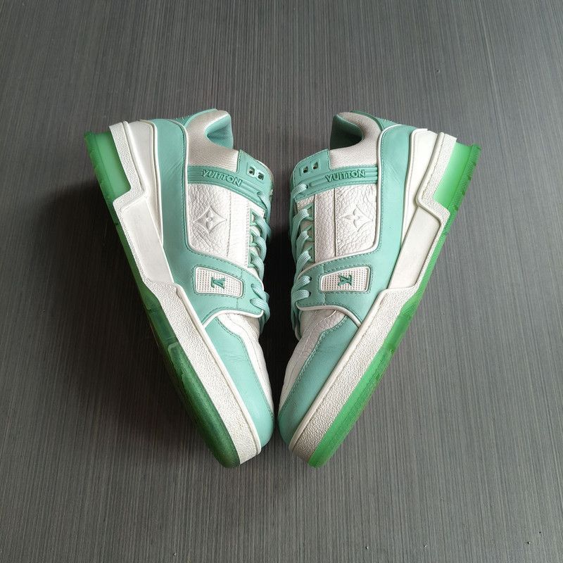 Louis Vuitton Louis Vuitton Trainer Low Top Sneakers in Tiffany Green -25 Size US 8.5 / EU 41-42 - 7 Thumbnail