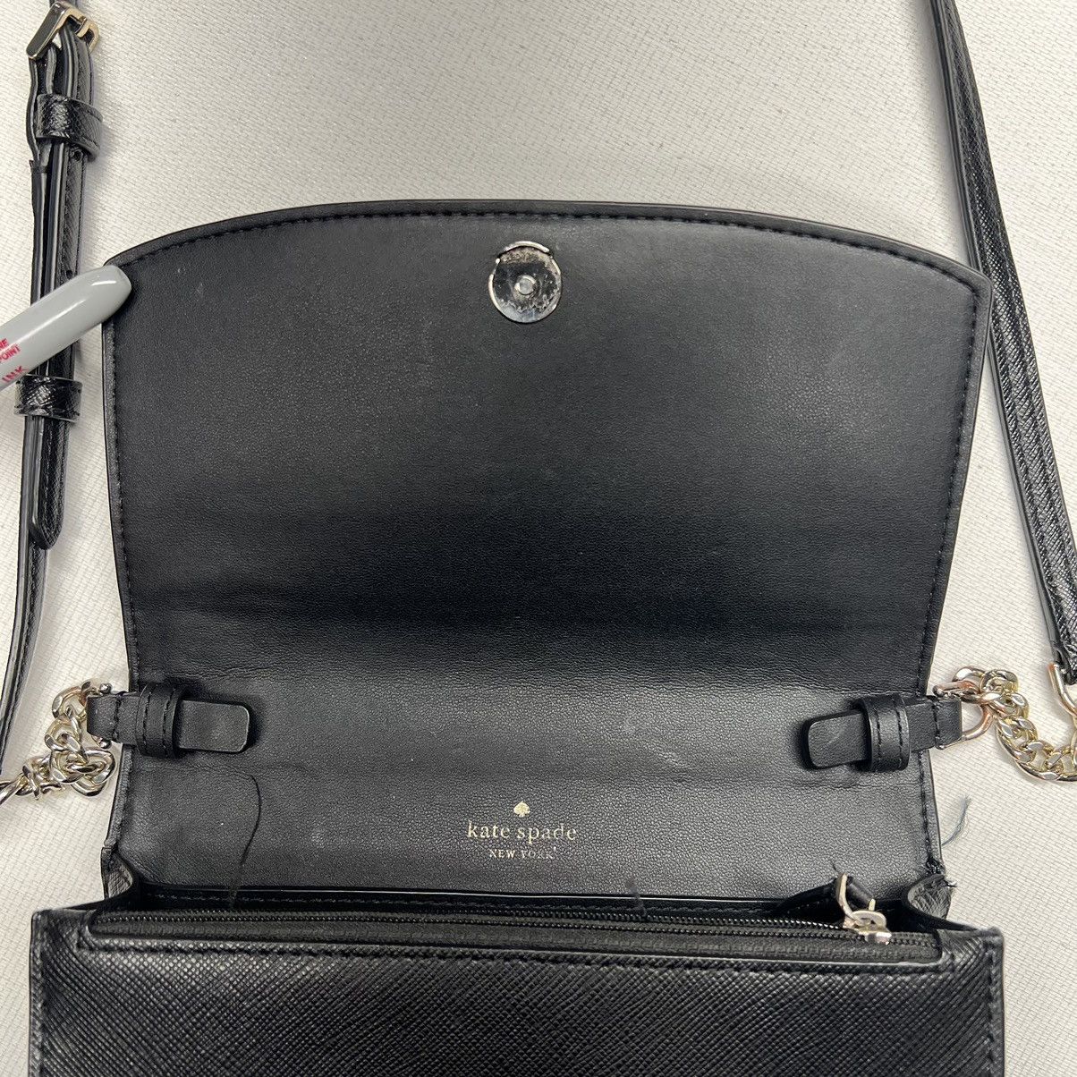 Kate Spade Kate Spade Cross Body Wallet Black Clutch Bag Black Flap Size ONE SIZE - 8 Thumbnail