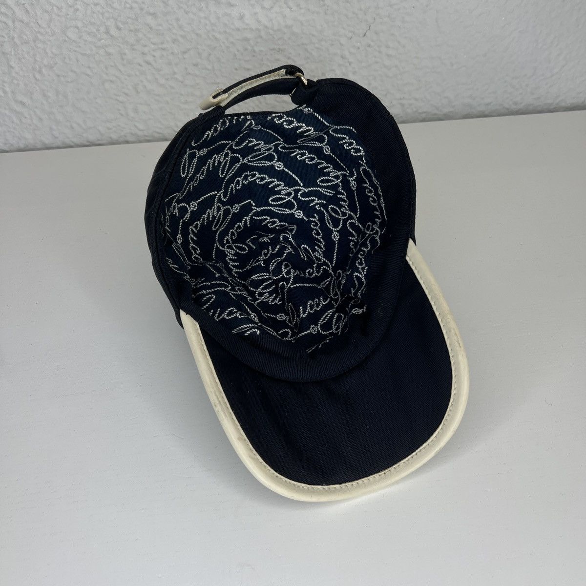 Gucci Gucci Baseball Cap Hat Spellout Big Logo Dark Navy Nylon Size ONE SIZE - 5 Thumbnail
