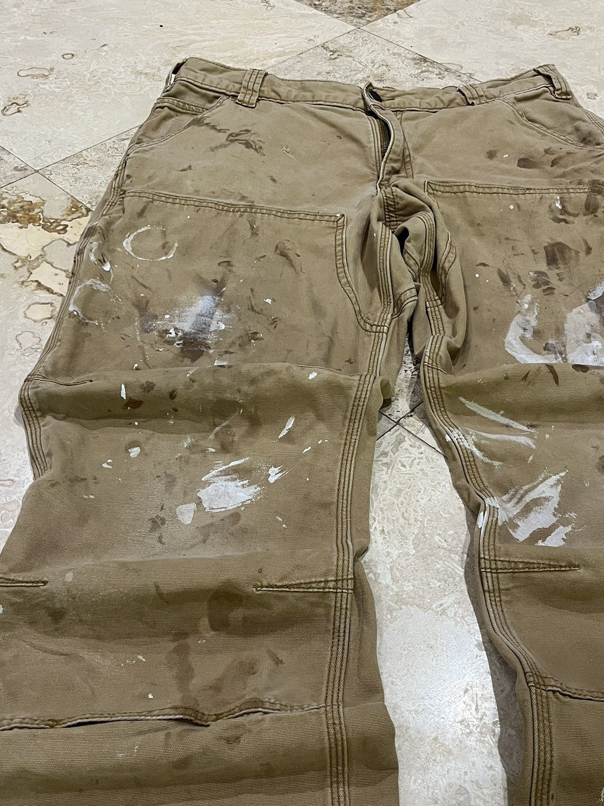 Carhartt Double Knee Painters Khaki Work Pants Size US 34 / EU 50 - 5 Thumbnail