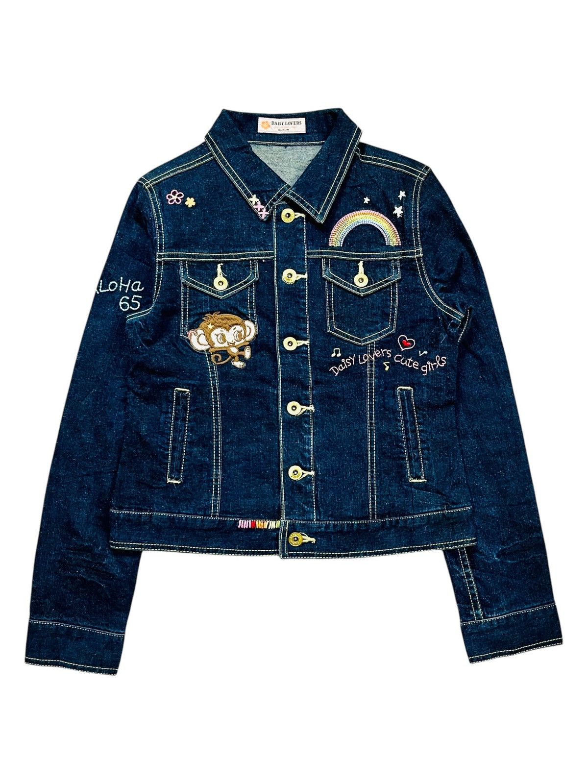 Angel Blue 2000s Daisy Lovers - Monkey Mascots Denim Jacket Size M / US 6-8 / IT 42-44 - 3 Thumbnail