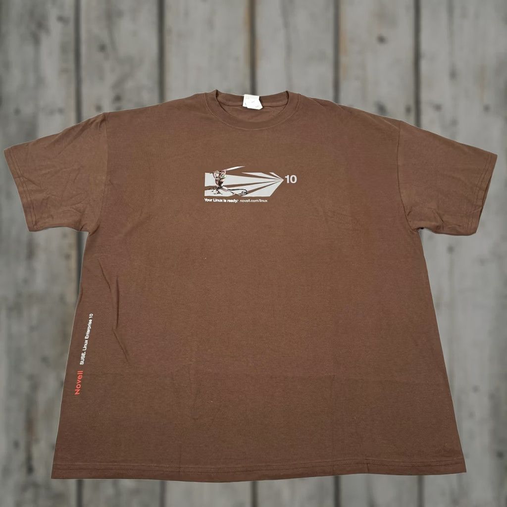 Hanes VINTAGE Linux Shirt Mens 2XL Brown Computer Tech Promo Tee Penguin Y2K Size US XXL / EU 58 / 5 - 1 Thumbnail