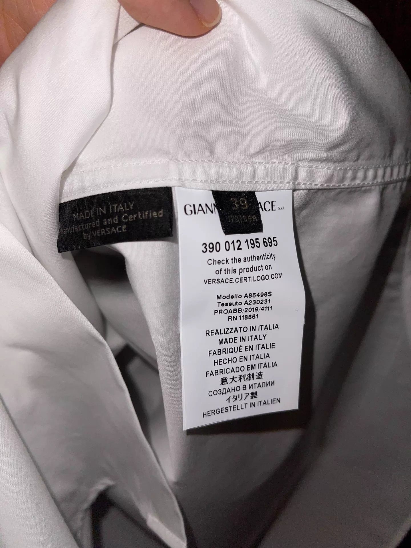 Versace White Long-Sleeve Button-Up Shirt with Emblem Size US XXS / EU 40 - 7 Thumbnail