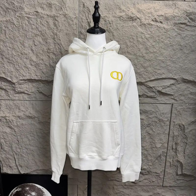 Dior Dior White Cotton Hooded Sweatshirt for Women 0089 Size XS / US 0-2 / IT 36-38 - 1 Thumbnail