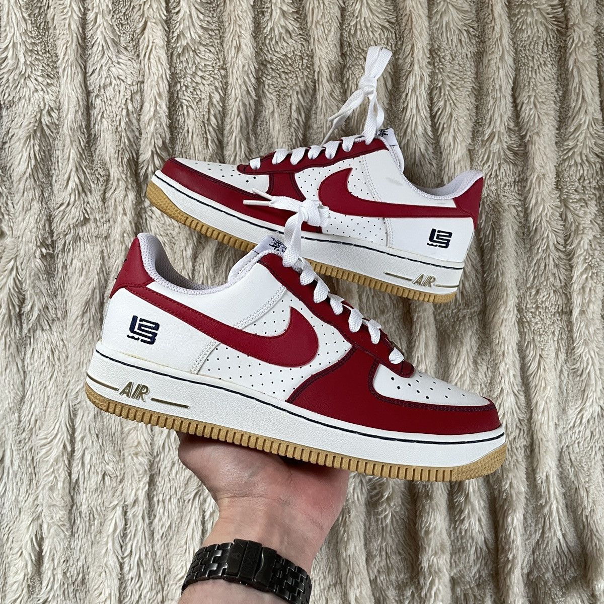 image of 2009 Nike Air Force 1 Gs Lebron James Dunk Sb Virgil Duke Shoes in White, Men's (Size 5)