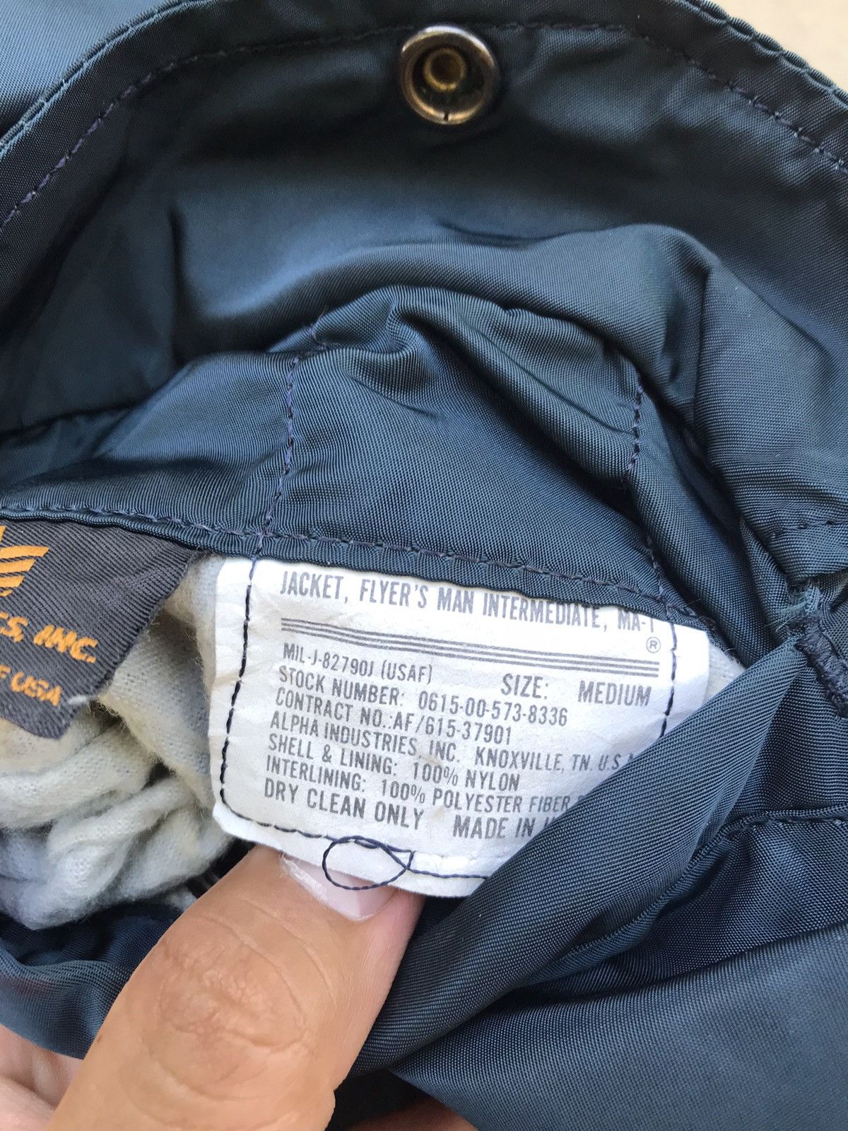 RARE VINTAGE 70s ALPHA INDUSTRIES MA1 BOMBER IDEAL ZIPPER