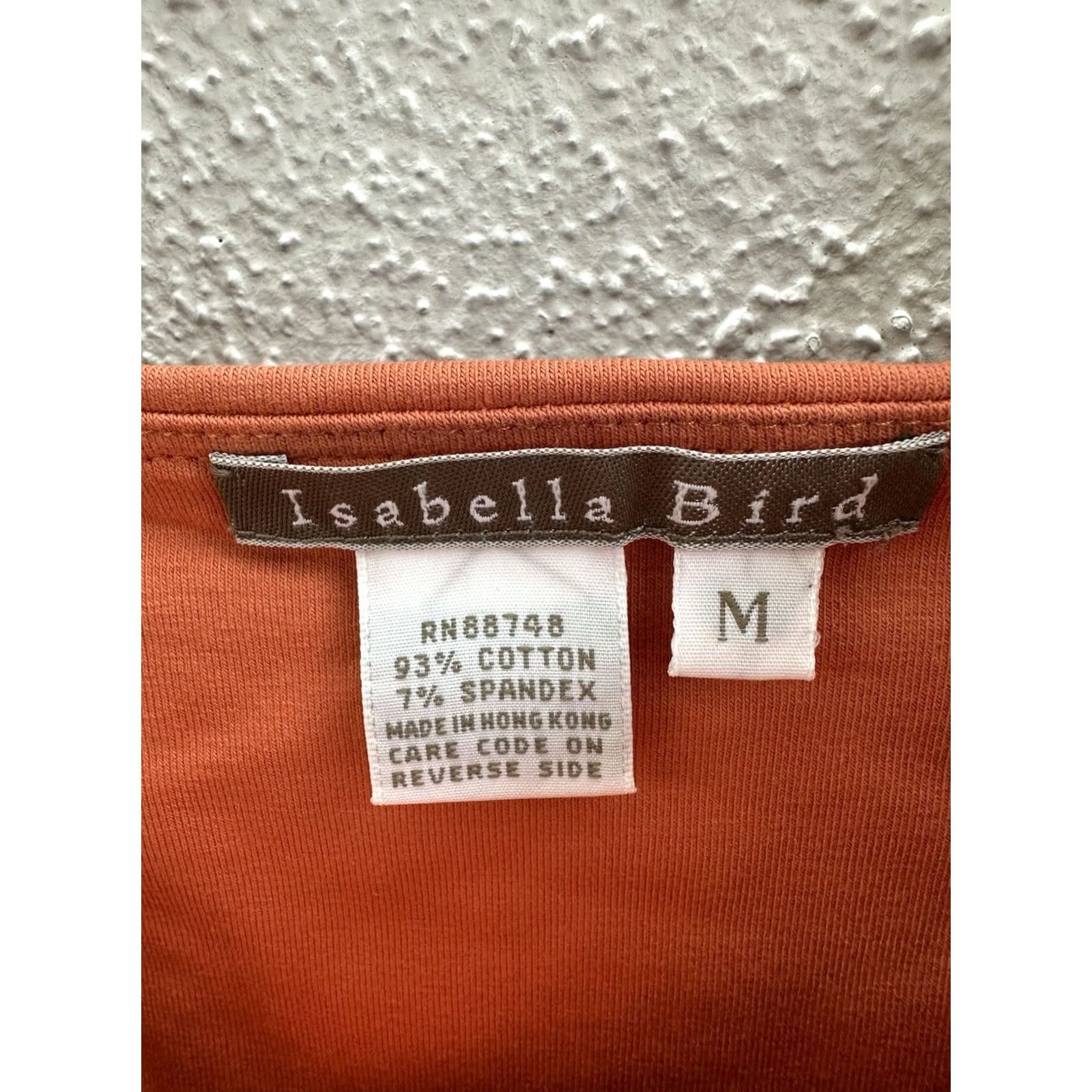 Vintage Isabella Bird Womens Tank Top Medium Orange Back Strap Square Neck Sleeveless Cotton Spandex Casual Shirt Womens Size M / US 6-8 / IT 42-44 - 3 Thumbnail