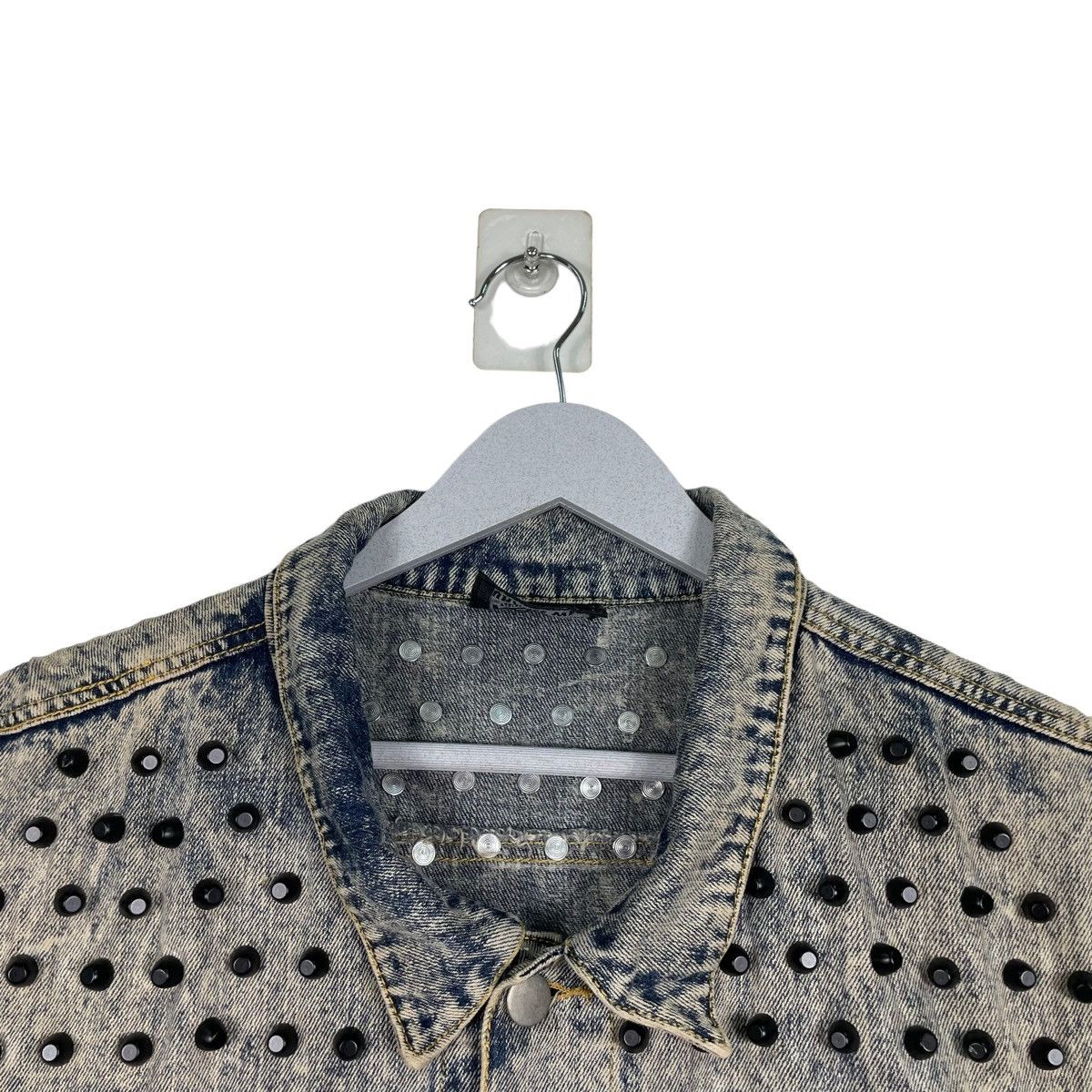 Japanese Brand 💥JAPAN GLAD NEWS DENIM STUD SLEEVELESS JACKET Size US L / EU 52-54 / 3 - 4 Thumbnail