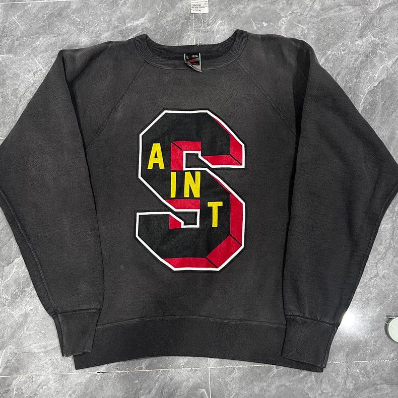 Saint Michael Saint Michael Black and red washed round neck hoodie Size US L / EU 52-54 / 3 - 1 Thumbnail