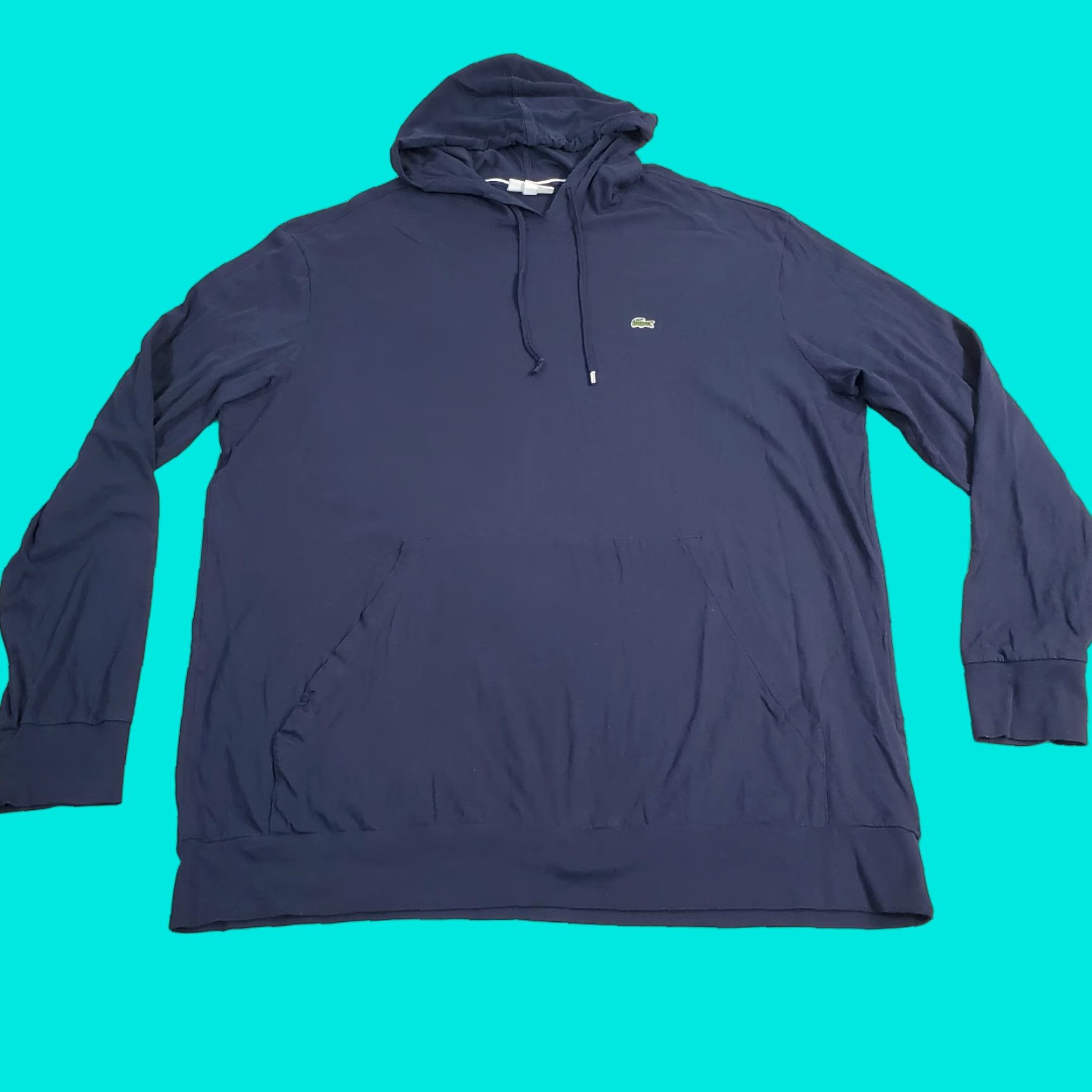 Lacoste Lacoste Hoodie Shirt Mens 2XLB Blue Sweatshirt Pullover Lightweight Logo TH4844* Size US XXL / EU 58 / 5 - 1 Thumbnail