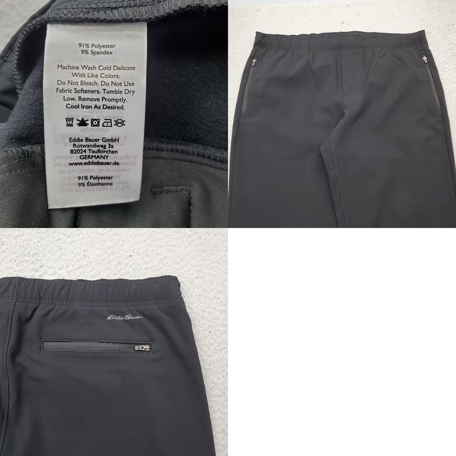 Eddie Bauer Eddie Bauer Womens L Black Stretch Pockets Ankle Pants Straight Leg Pull-On Size 36" / US 14 / IT 50 - 8 Thumbnail