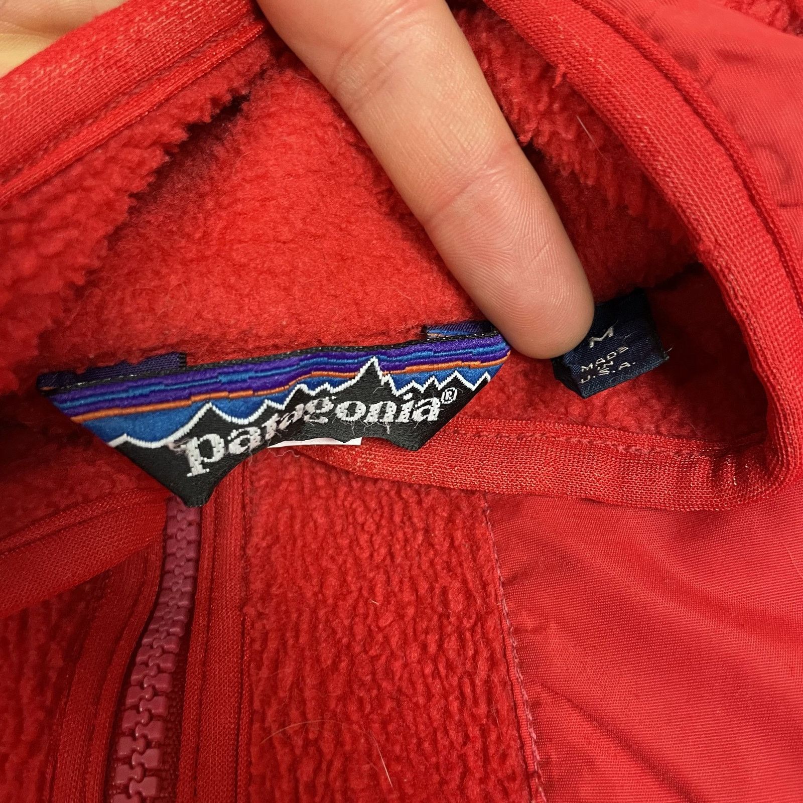 Patagonia × Vintage VTG Patagonia Men's Red Full Zip Retro-X Synchilla Jacket M Size US M / EU 48-50 / 2 - 8 Thumbnail