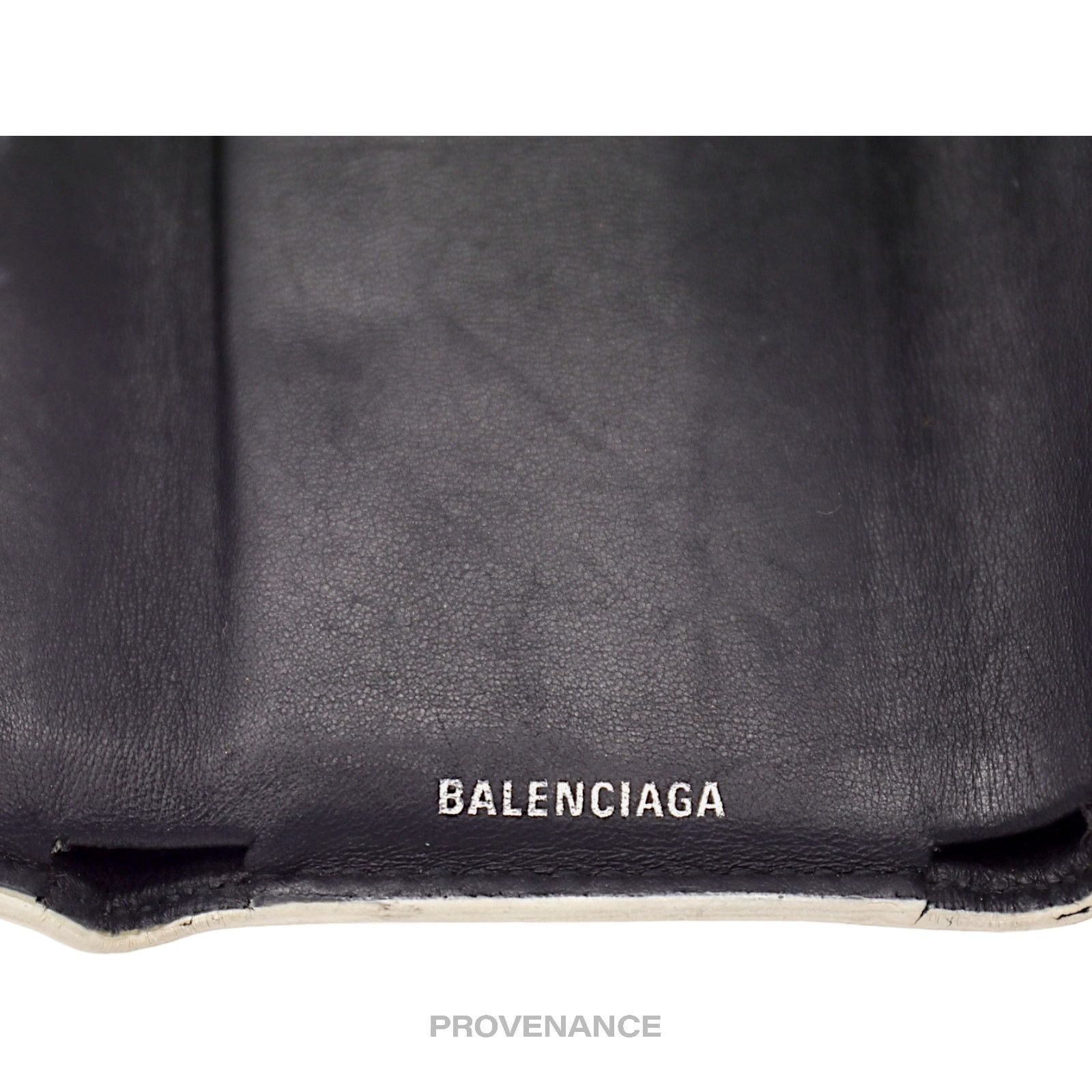 Balenciaga 🔴 Balenciaga Logo Trifold Wallet - White Leather Size ONE SIZE - 6 Thumbnail