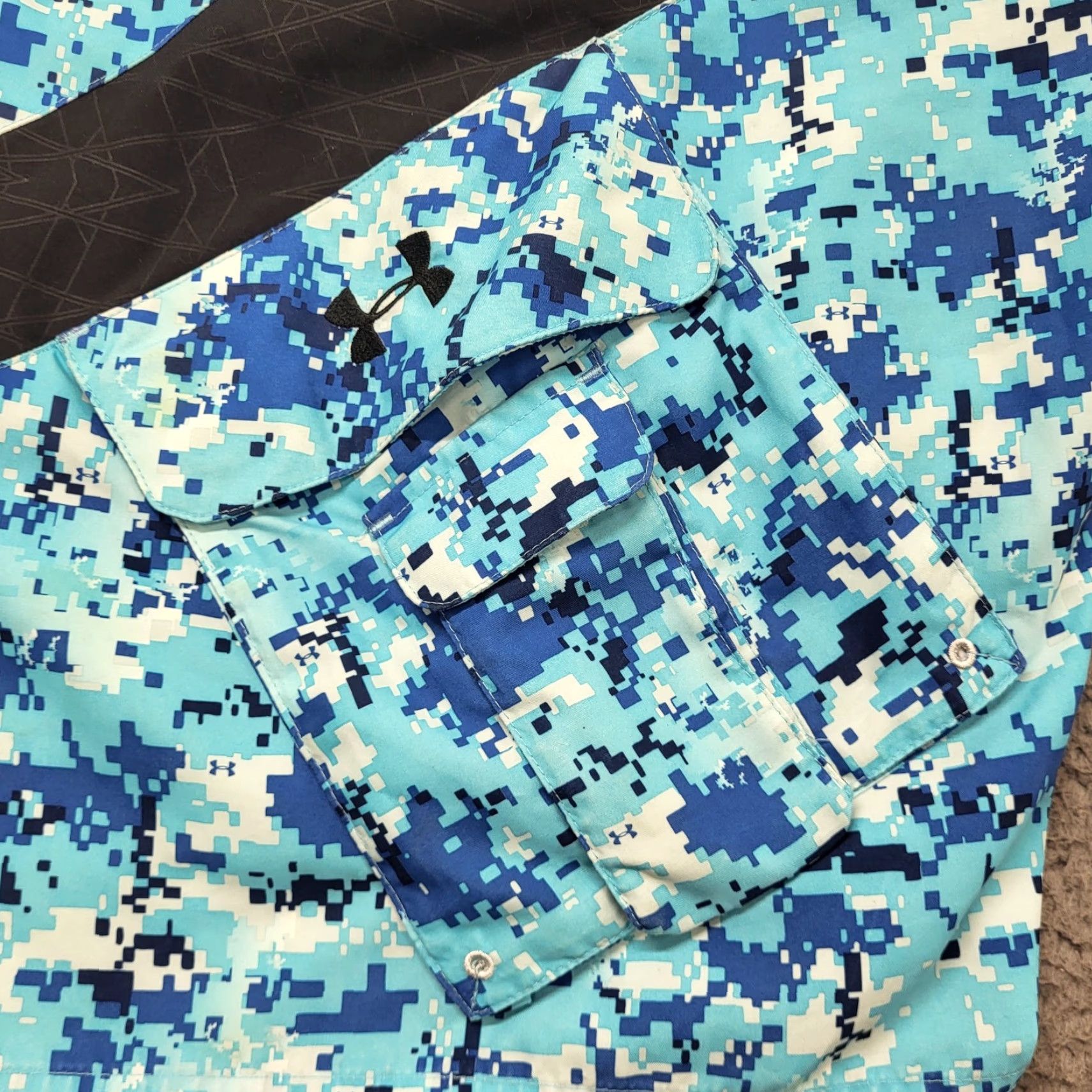 Under Armour Under Armour Bottom Men’s Size 40 Blue Digital Camo Pixelated Swim Trunks Size US 40 / EU 56 - 6 Thumbnail