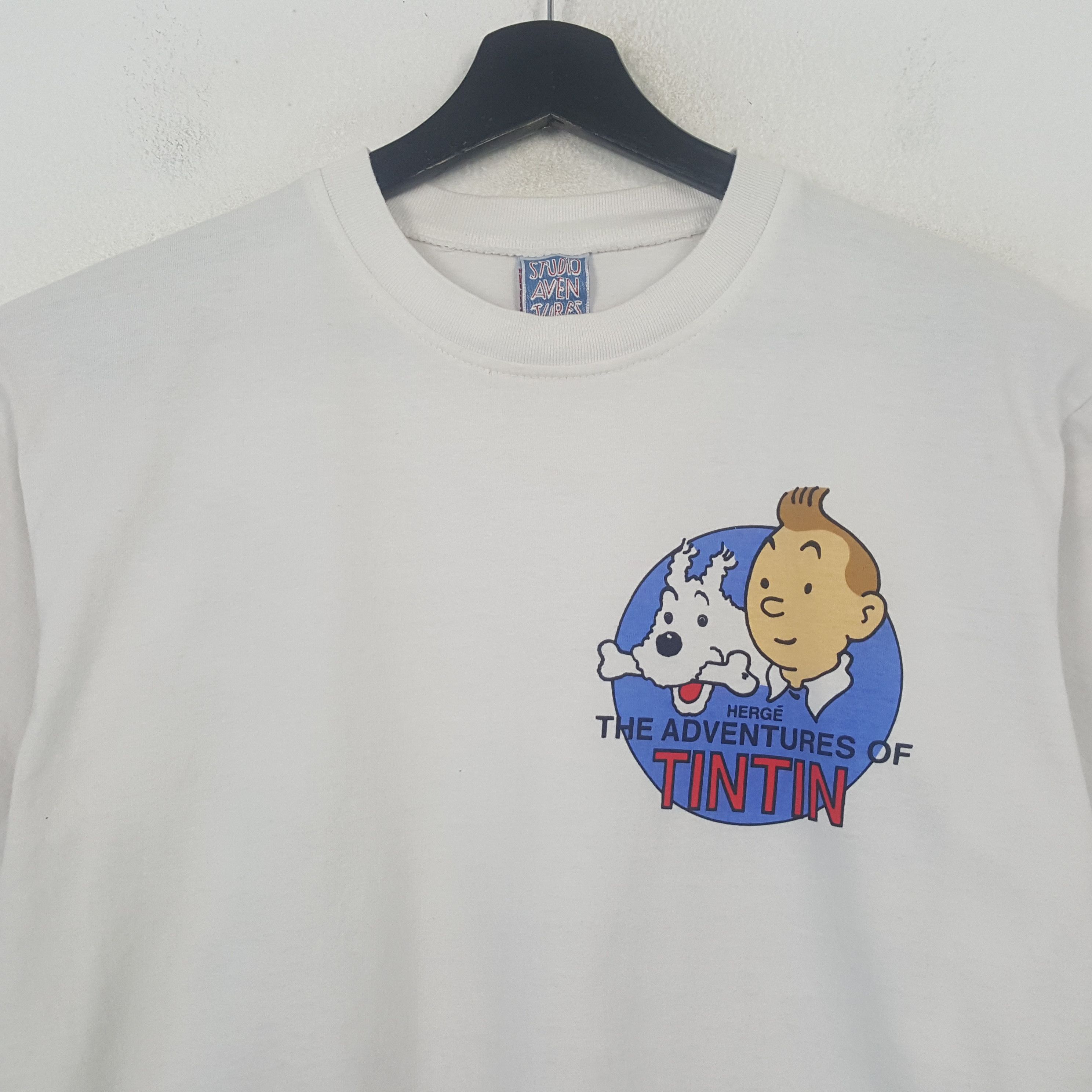 Vintage The Adventure of Tintin Cartoon Tshirt C294N64 Size US M / EU 48-50 / 2 - 4 Thumbnail