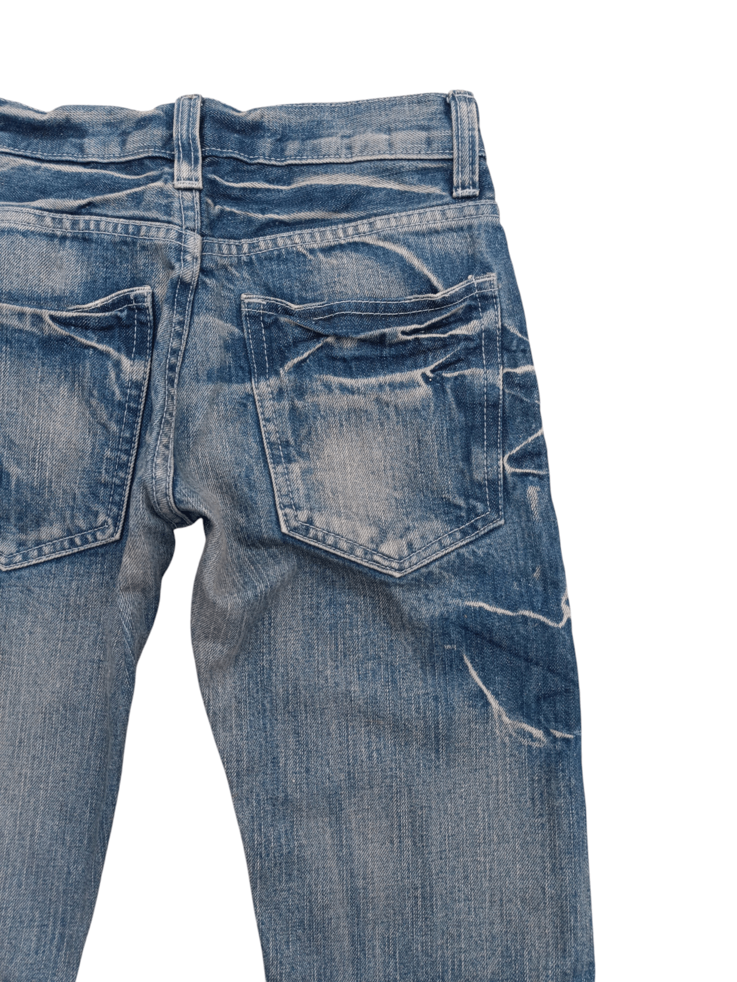 Japanese Brand Flared K.U.I Whiskers Faded Boot Cut Jeans Size US 28 / EU 44 - 15 Thumbnail