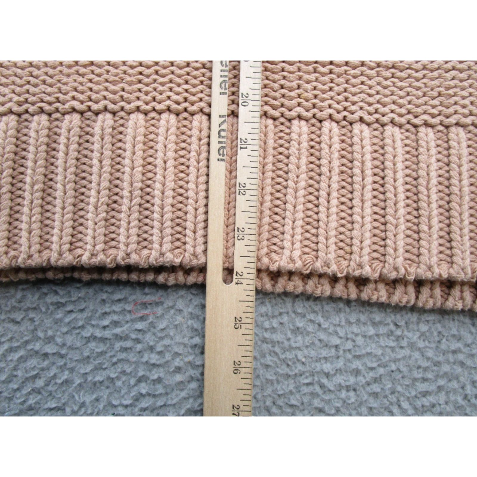 Vintage Mystree Heavy Cotton Knit Pullover Sweater Women Large Mock Neck Beige Size L / US 10 / IT 46 - 6 Thumbnail