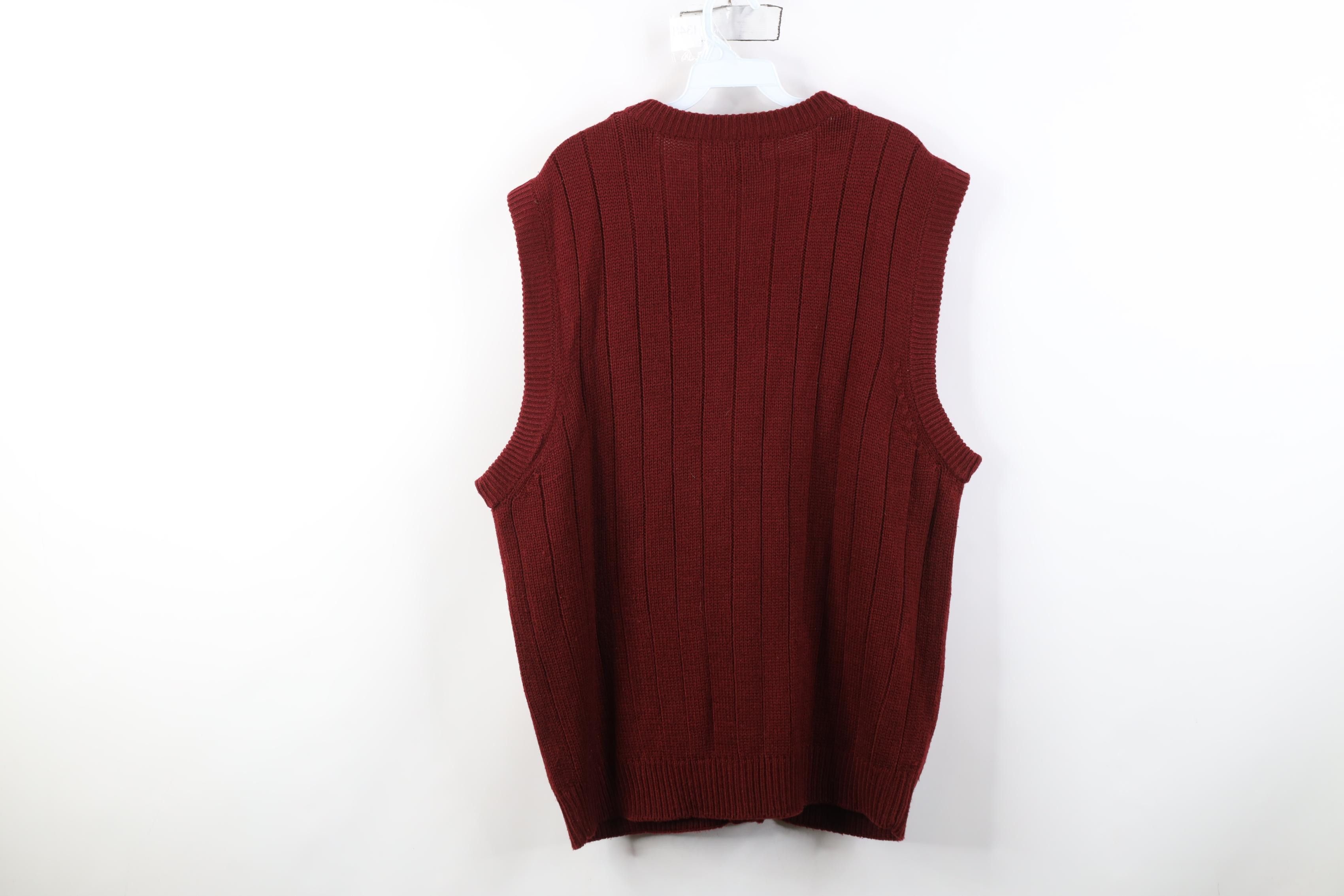 Vintage Vintage 90s Streetwear Ribbed Knit Cardigan Sweater Vest Size US XL / EU 56 / 4 - 8 Thumbnail