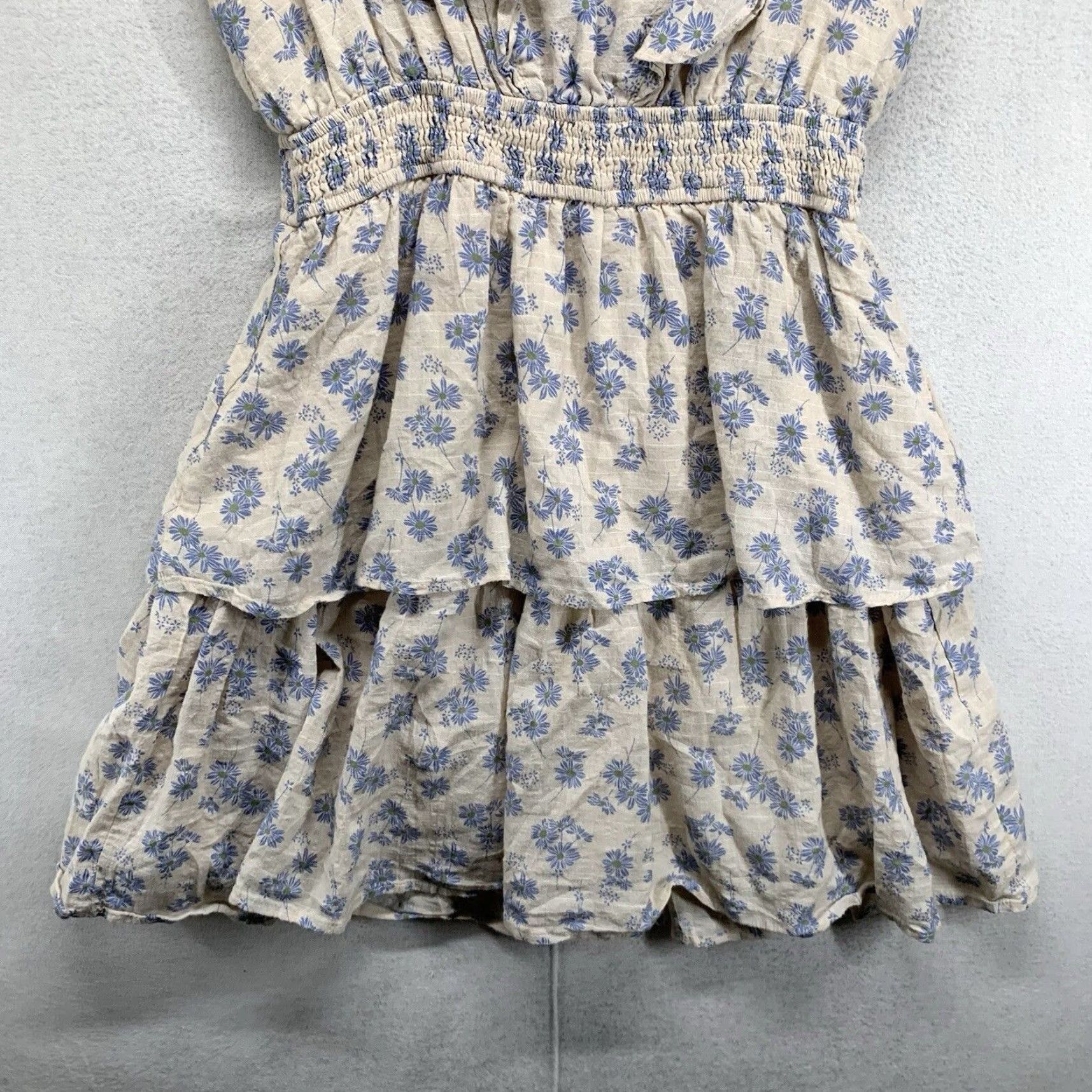 Vintage Women's Medium Mini Dress Flutter V-Neck Lightweight Layered Lined 100% Cotton Size M / US 6-8 / IT 42-44 - 4 Thumbnail