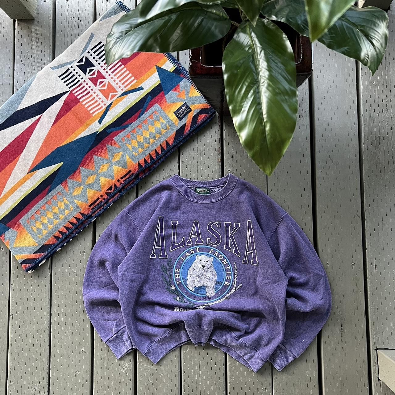 VINTAGE Alaska Sweatshirt Polar Bear Distressed American