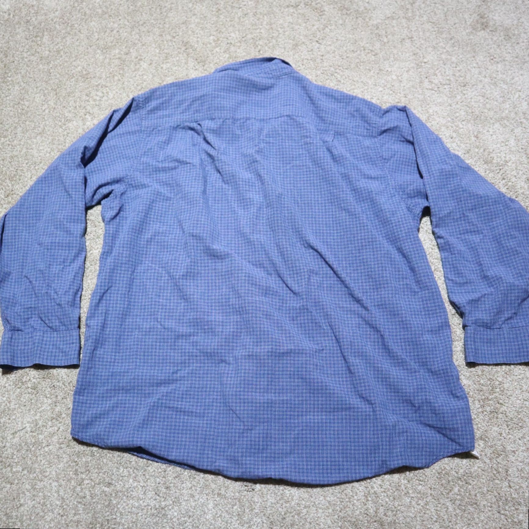Arrow Arrow Shirt Button-Up Men 2XL Blue Polyester Rayon Casual Long Sleeve 90s Logo Size US XXL / EU 58 / 5 - 8 Thumbnail