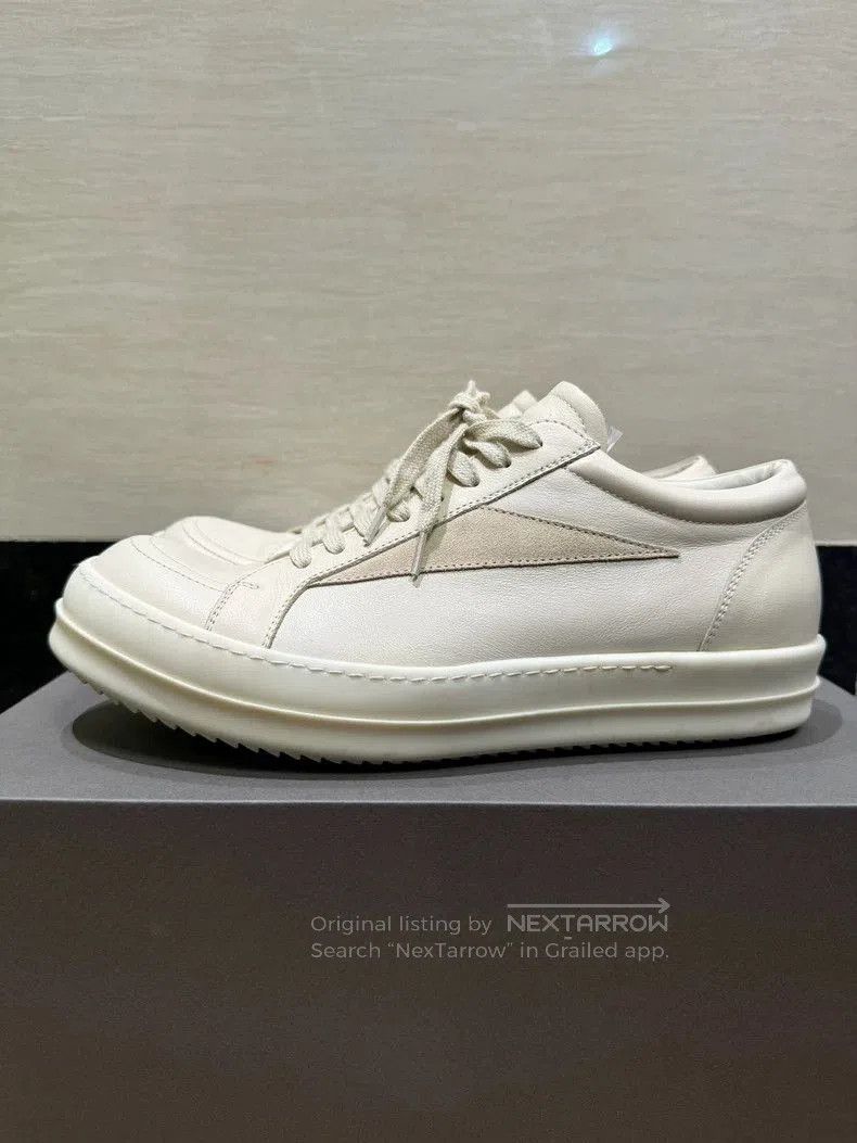 Rick Owens Rick Owens White Low Top Leather Sneakers- Size US 9 / EU 42 - 2 Thumbnail