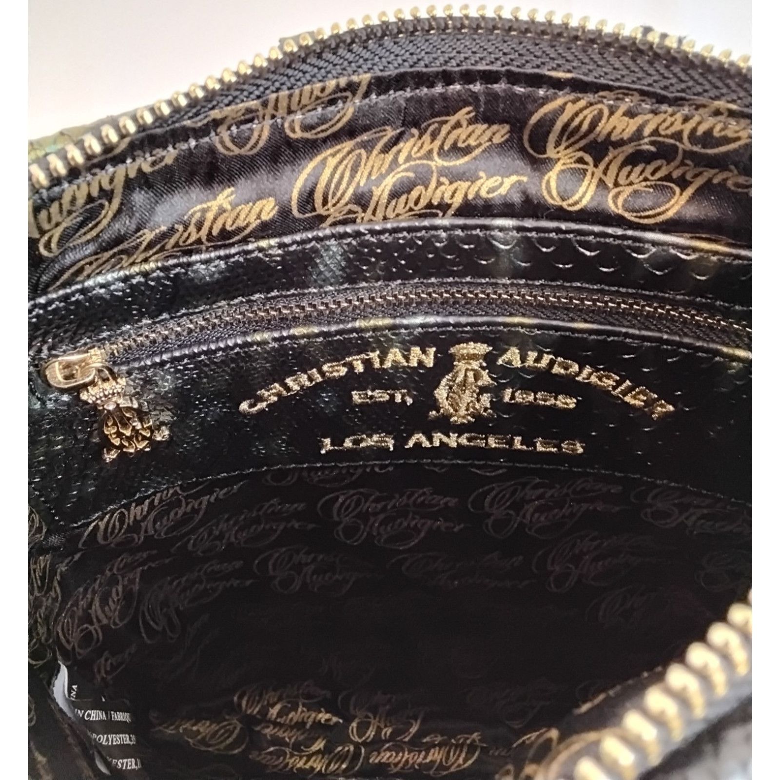 Christian Audigier Christian Audigier Crossbody Bag Black Velvet Jaguars Size ONE SIZE - 9 Thumbnail
