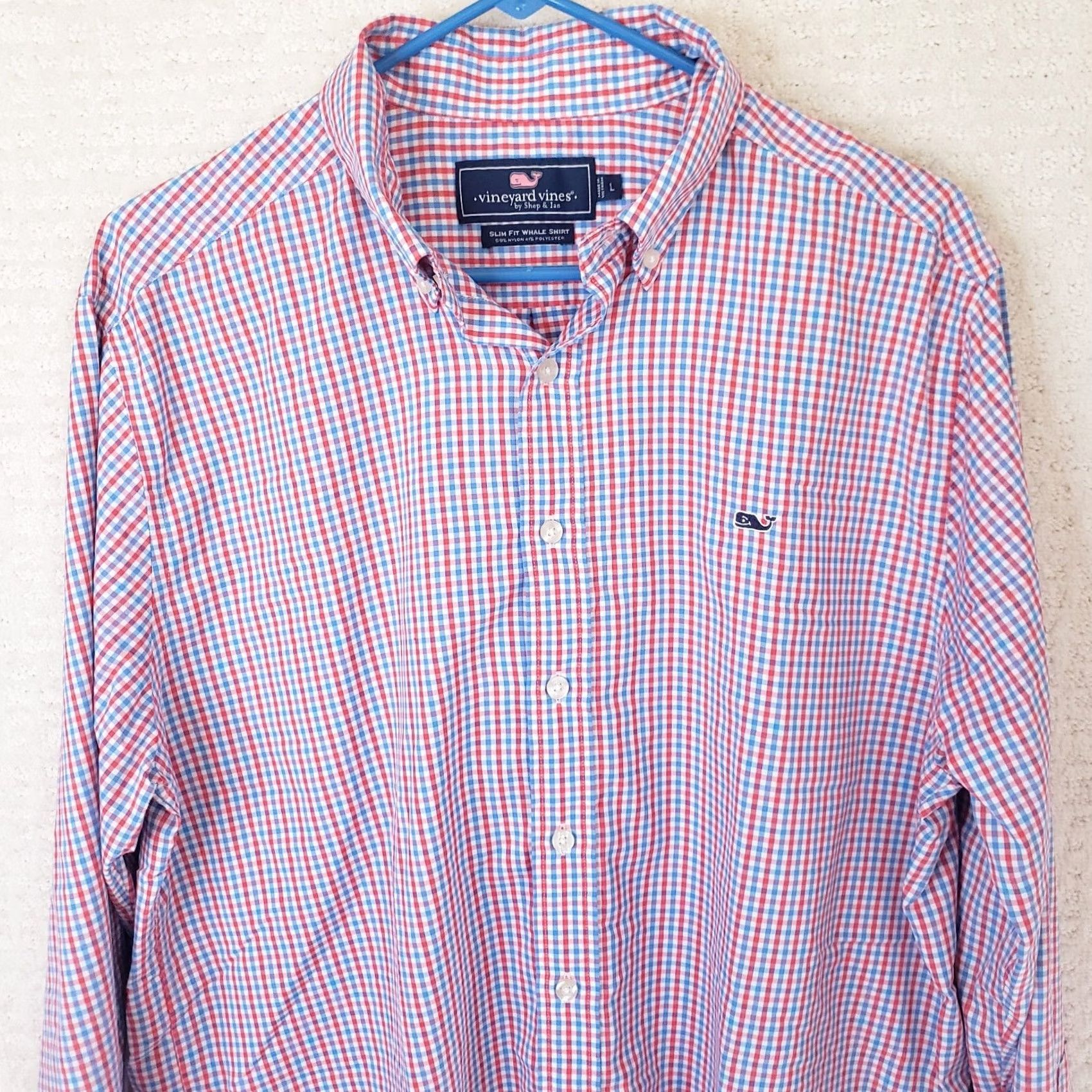 Vineyard Vines Vineyard Vines Shirt Mens Slim Fit Whale Shirt L Red White Blue Check Long Sleeve Button-Up Collared Weekend Casual Workwear Vintage No Size US L / EU 52-54 / 3 - 2 Thumbnail