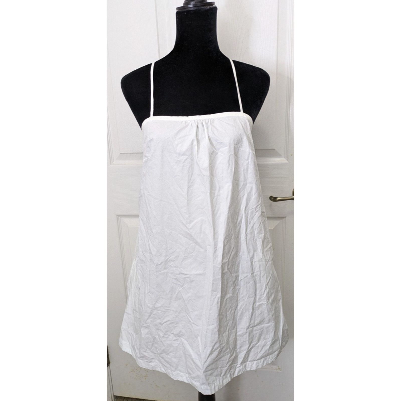 Target Basics Sleeveless Shift Mini Dress Pockets Tie Backs White Small Size S / US 4 / IT 40 - 1 Thumbnail