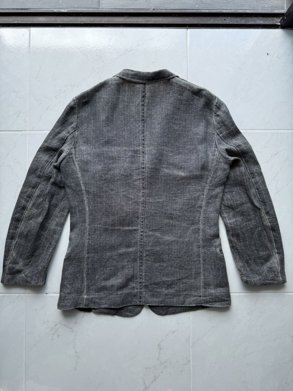 Yohji Yamamoto 90s AAR YOHJI YAMAMOTO Herringbone Twill Leather Finishing Size US M / EU 48-50 / 2 - 21 Thumbnail