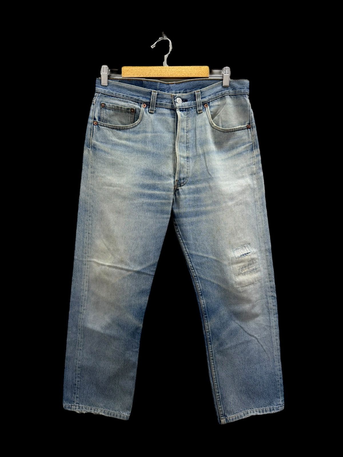 Levi's × Vintage LEVIS 501XX MADE IN USA BUTTON FLY DISTRESSED JEANS Size US 34 / EU 50 - 1 Thumbnail