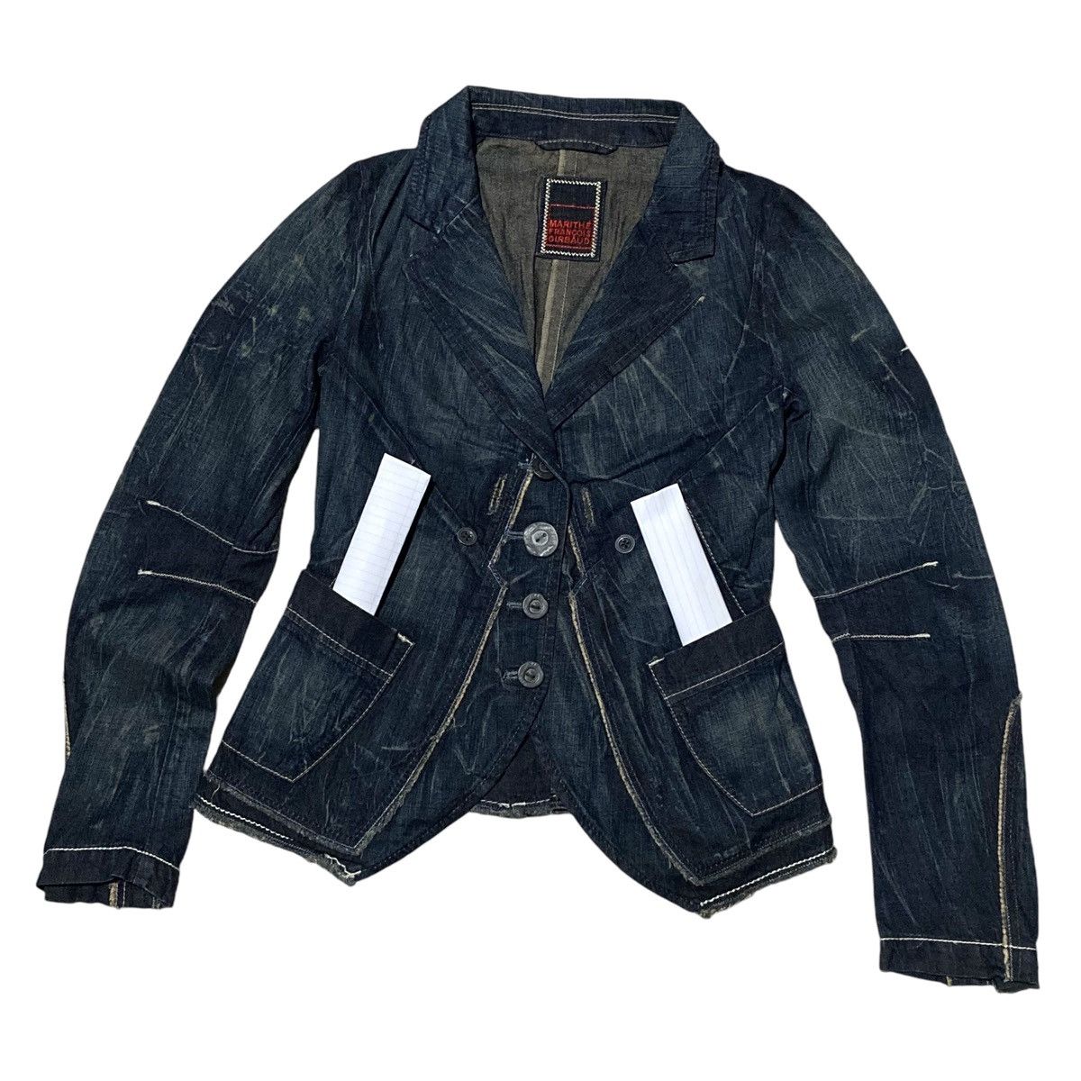 If Six Was Nine × Japanese Brand × Marithe + Francois Girbaud 🔥SALE🔥 Marithe francois girbaud denim blazer Size M / US 6-8 / IT 42-44 - 3 Thumbnail