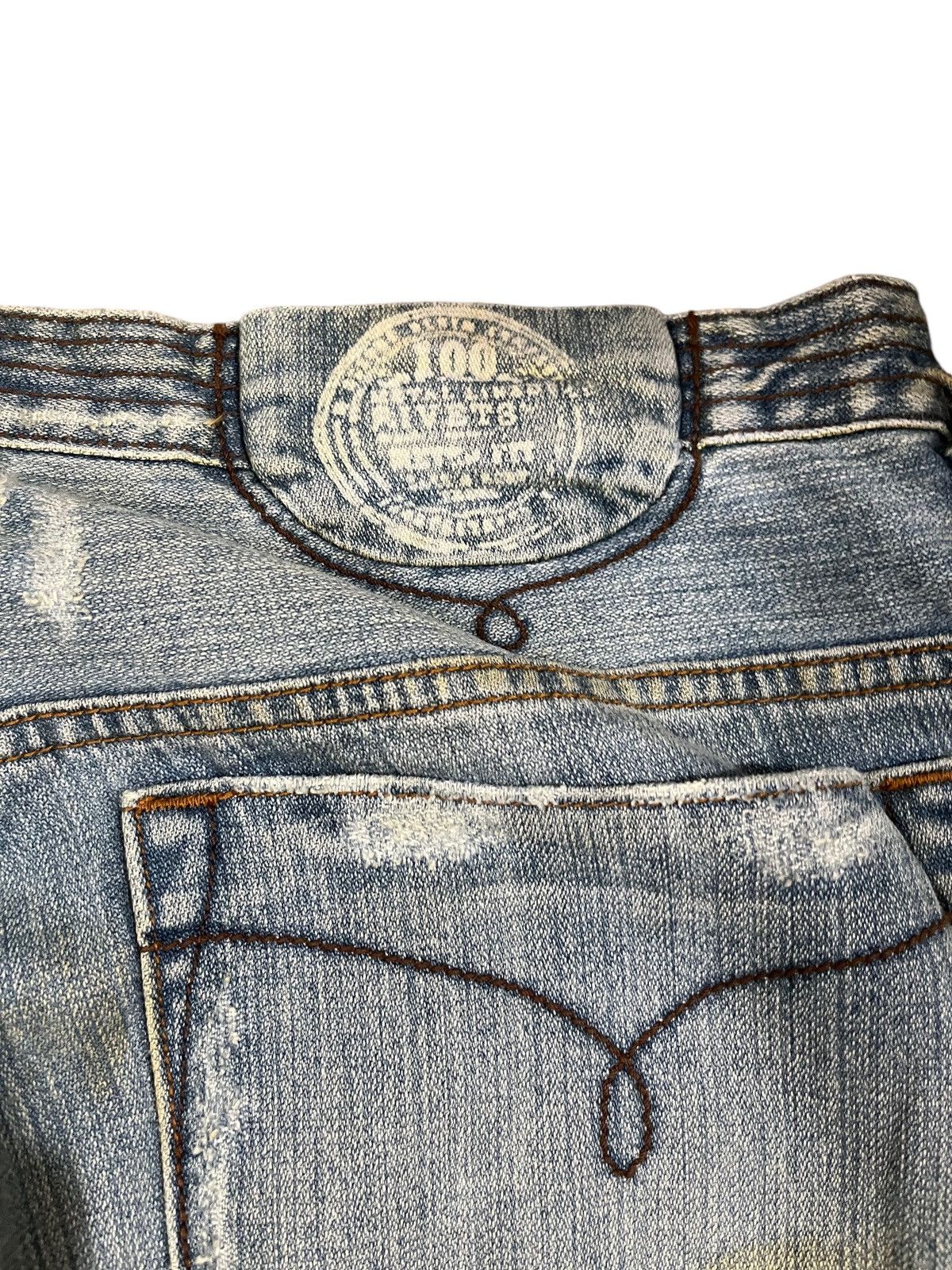 If Six Was Nine Vintage Azzure Baggy Paint Splatter Denim Size US 37 - 6 Thumbnail
