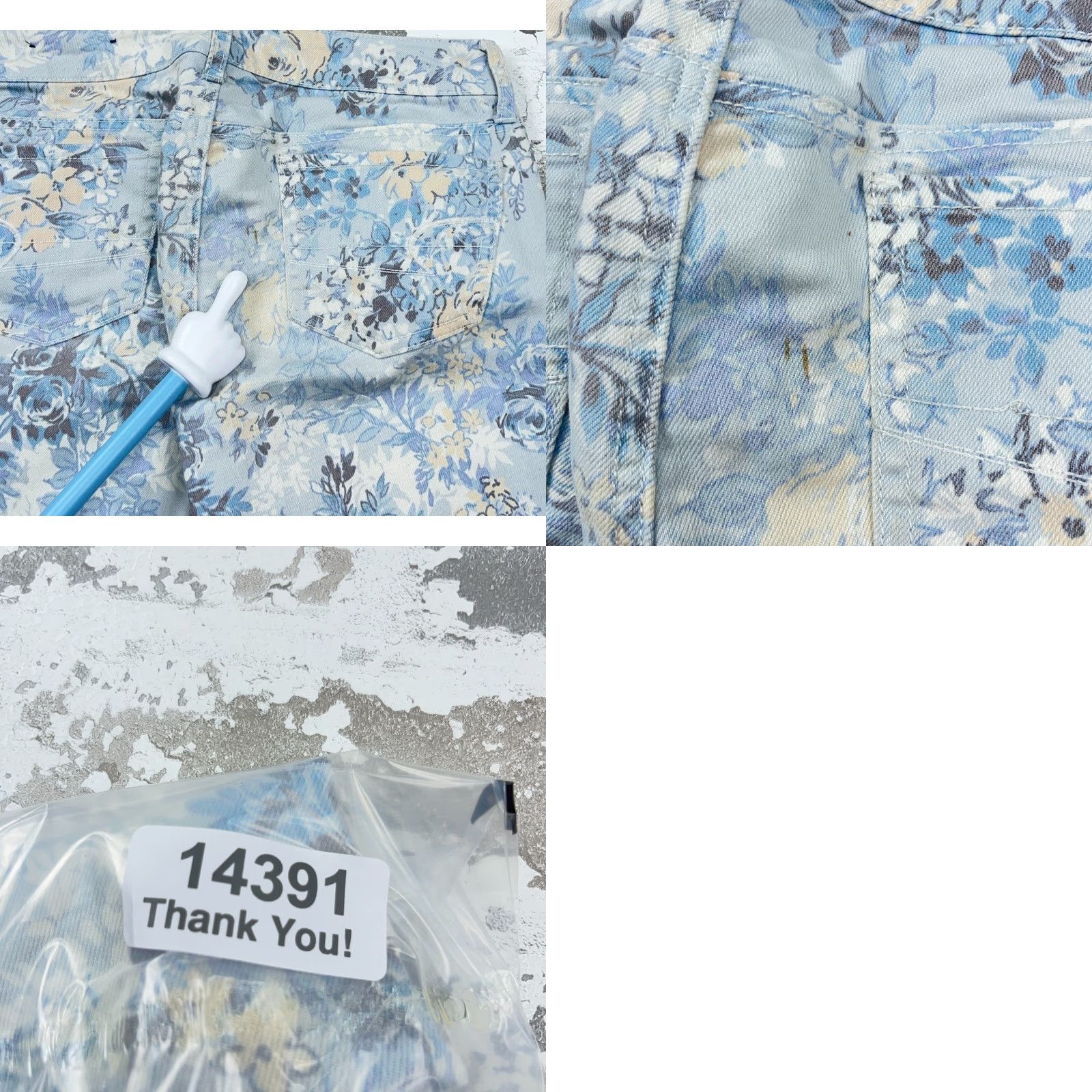 American Eagle Outfitters American Eagle Outfitters Jegging Jeans Womens Blue Floral 4 Short 27in Inseam Denim Stretch Pants Jeans Size 27" / US 4 / IT 40 - 9 Thumbnail