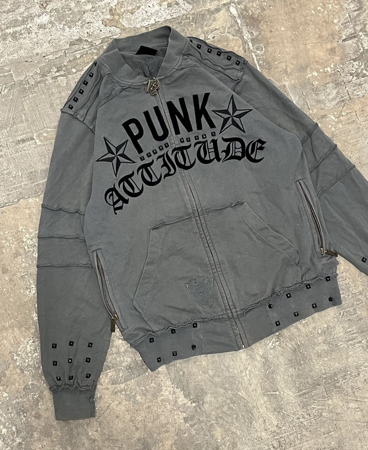 Black Label × Vintage Crazy rare y2k affliction style black label grunge zip up Size US L / EU 52-54 / 3 - 1 Thumbnail