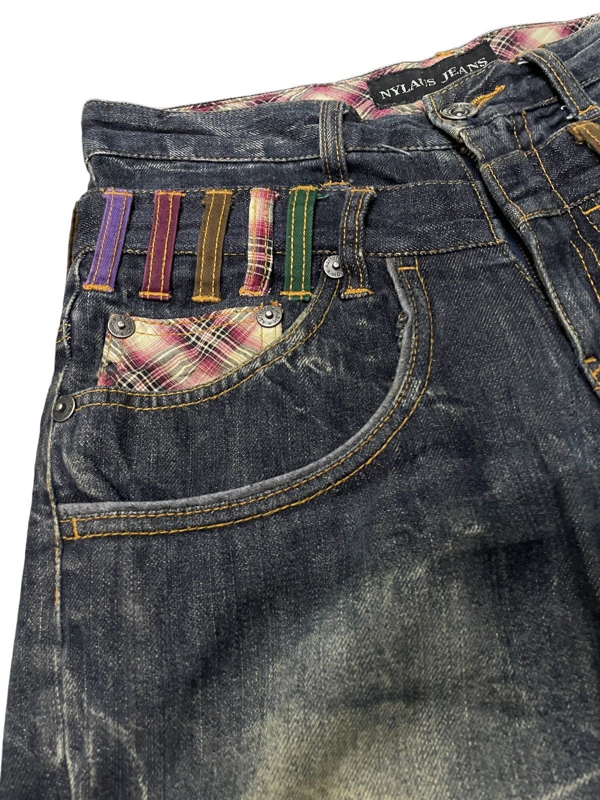 GOSTAR DE FUGA × Hysteric Glamour Nylaus Japan Mud Wash Double Waist Claw Mark Jeans Size US 30 / EU 46 - 17 Thumbnail