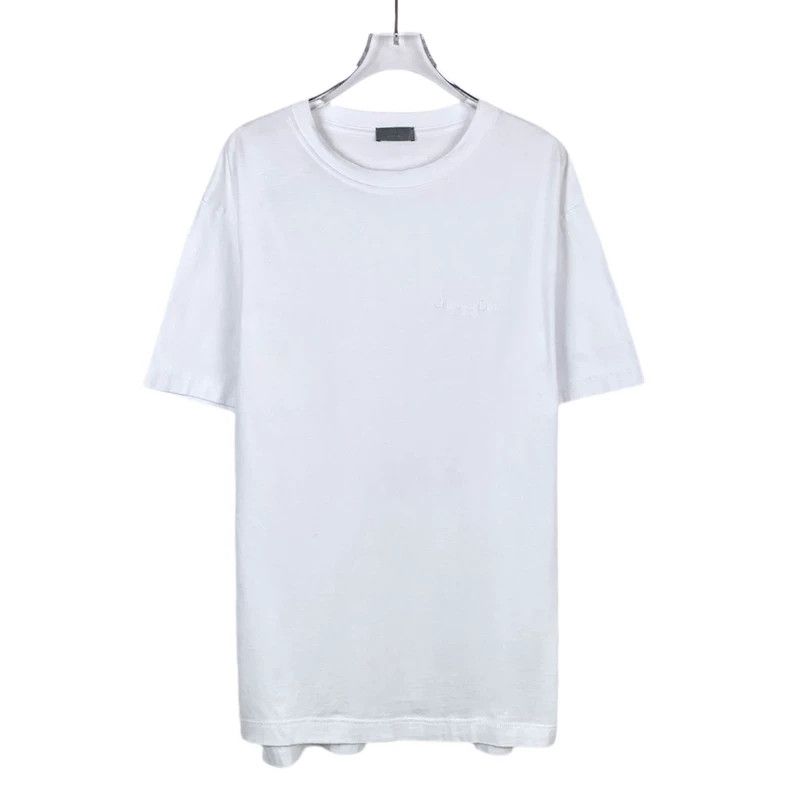Dior Dior Logo embroidered round-neck white cotton short-sleeved Size US S / EU 44-46 / 1 - 1 Thumbnail