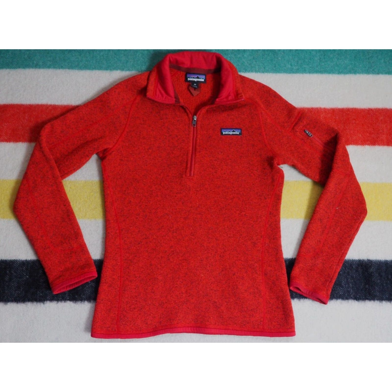 Patagonia Patagonia Better Sweater Speckled Red Hiking Logo 1/4 Zip Fleece Jacket Women XS Size XS / US 0-2 / IT 36-38 - 3 Thumbnail