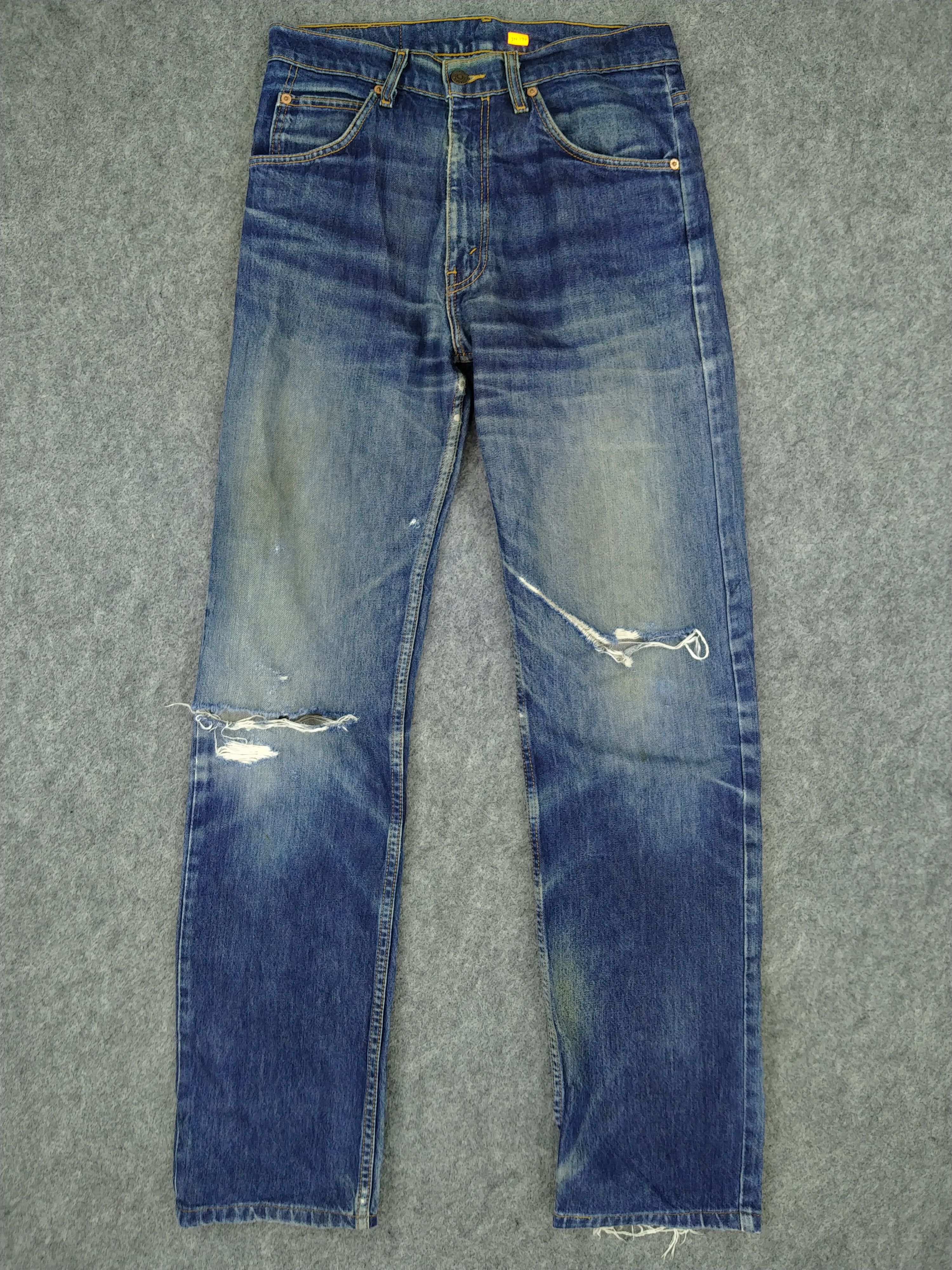 image of Distressed Denim x Levis Vintage Levi's 607 Orange Tab Distressed 31X33.5 -Jn170 in Blue Distressed