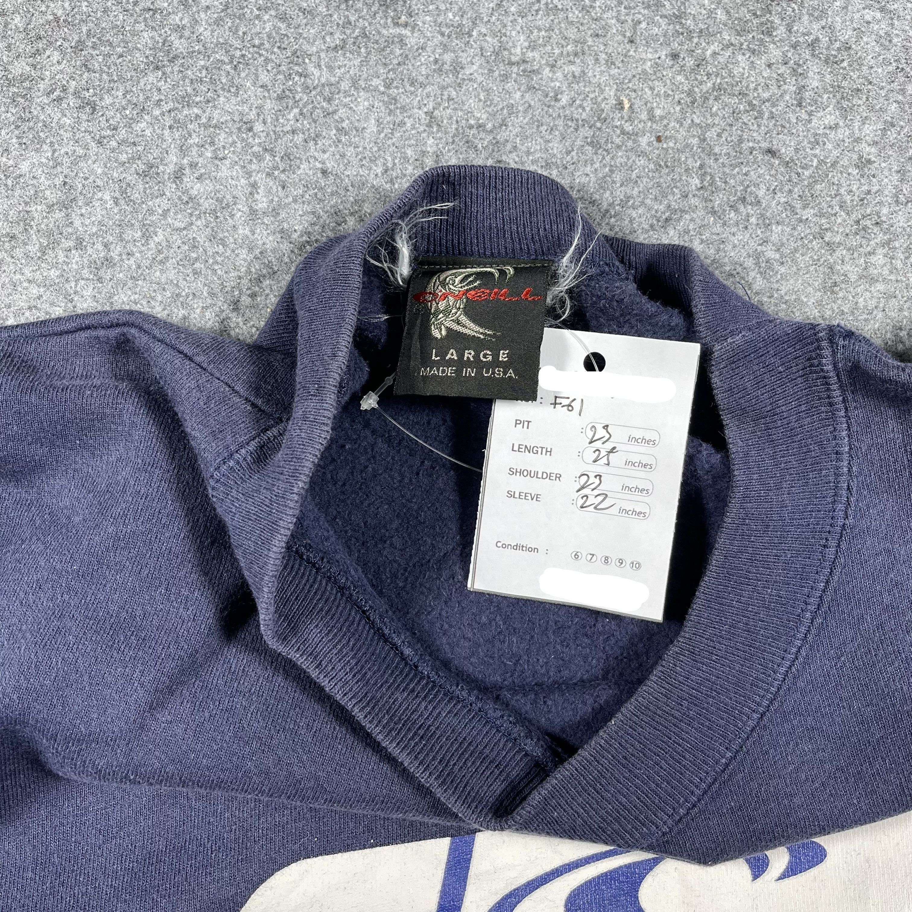 O'Neill Vintage Faded Blue Oneill Sweatshirt F61 Size US L / EU 52-54 / 3 - 5 Thumbnail
