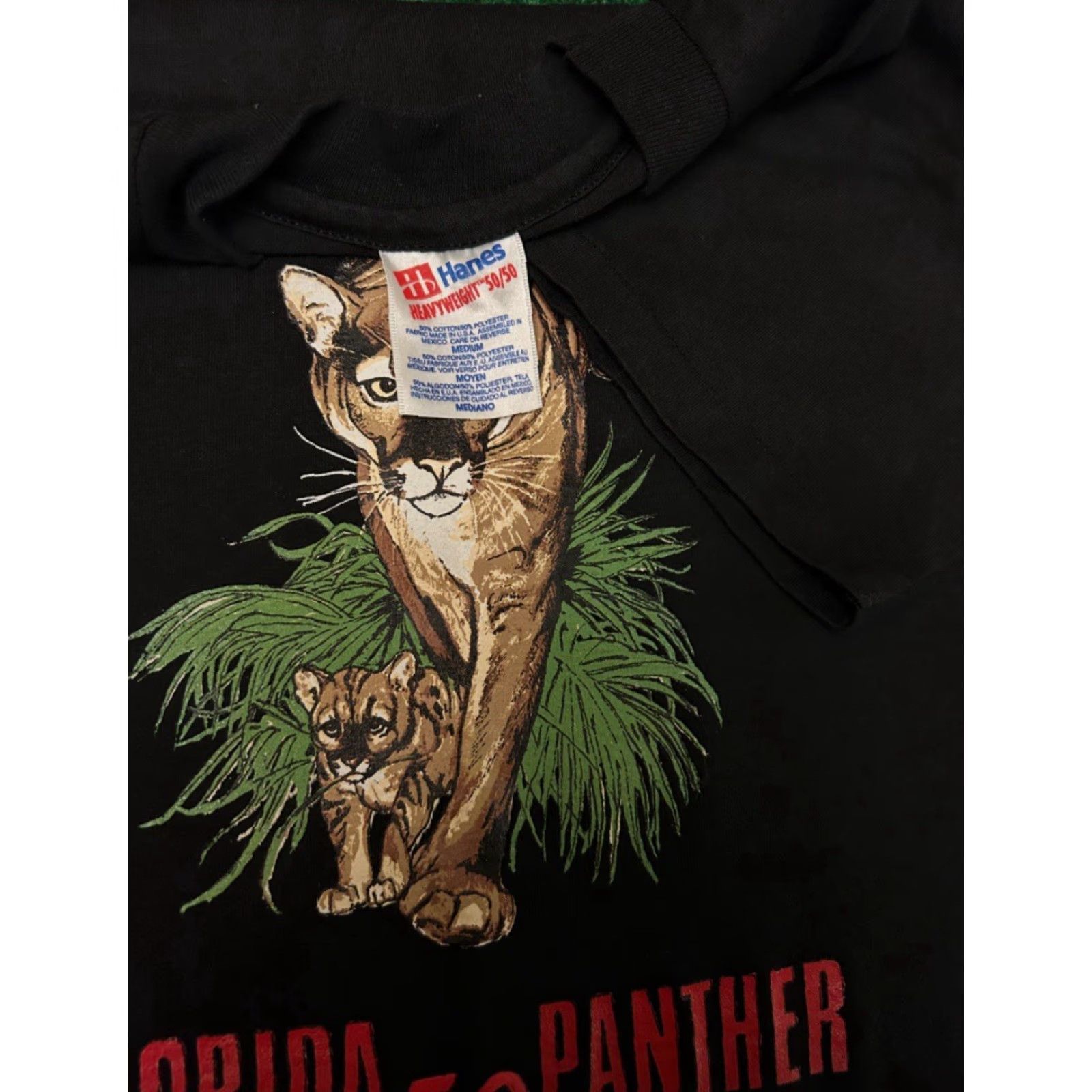 Vintage VINTAGE Florida Panther Nature Wildlife Preservation VTG Shirt Mens M Black 90s 80s 1990s Animals Nature Vintage Shirt Mens M Size US M / EU 48-50 / 2 - 2 Thumbnail