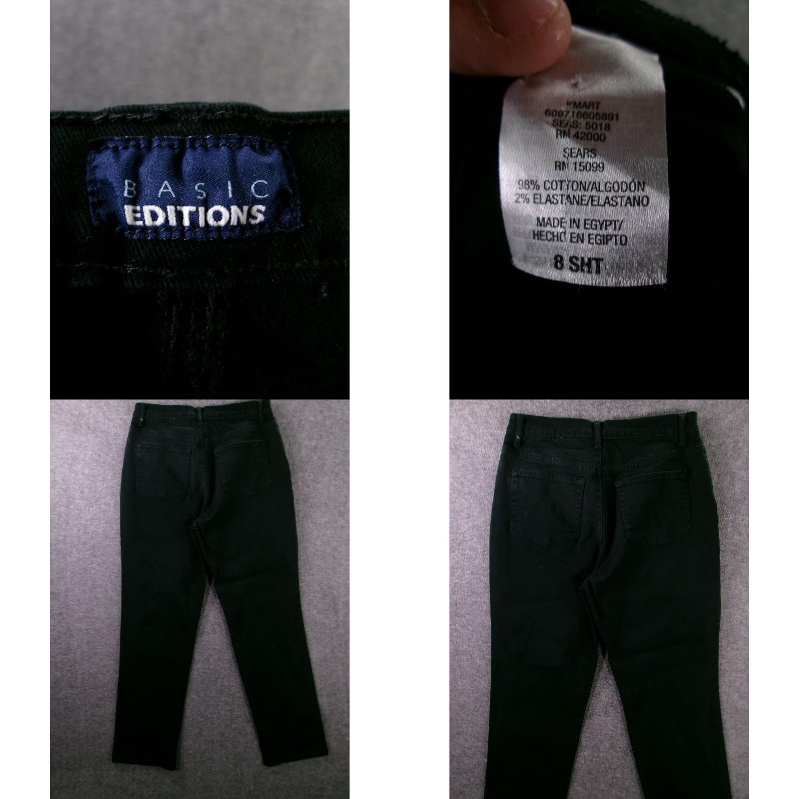 Basic Editions BASIC EDITIONS Pants Women 8 Short Black Casual Straight Leg Mid Rise Comfort Workwear Size 30" / US 8 / IT 44 - 8 Thumbnail