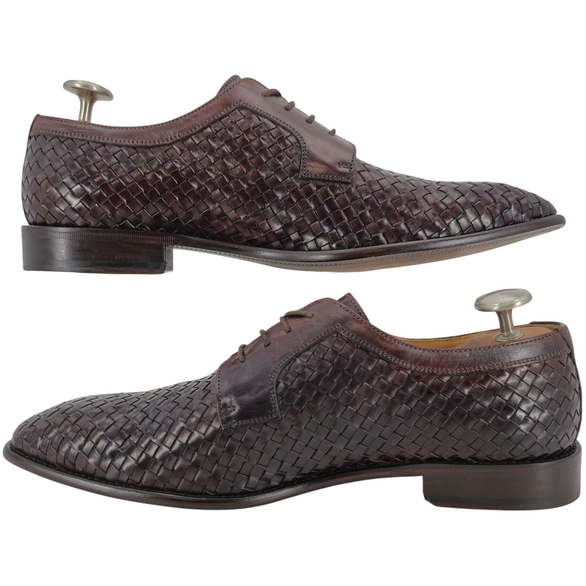 Paul Fredrick Paul Fredrick Italian Brown All Leather Woven Dress Shoes 12 Size US 12 / EU 45 - 4 Thumbnail