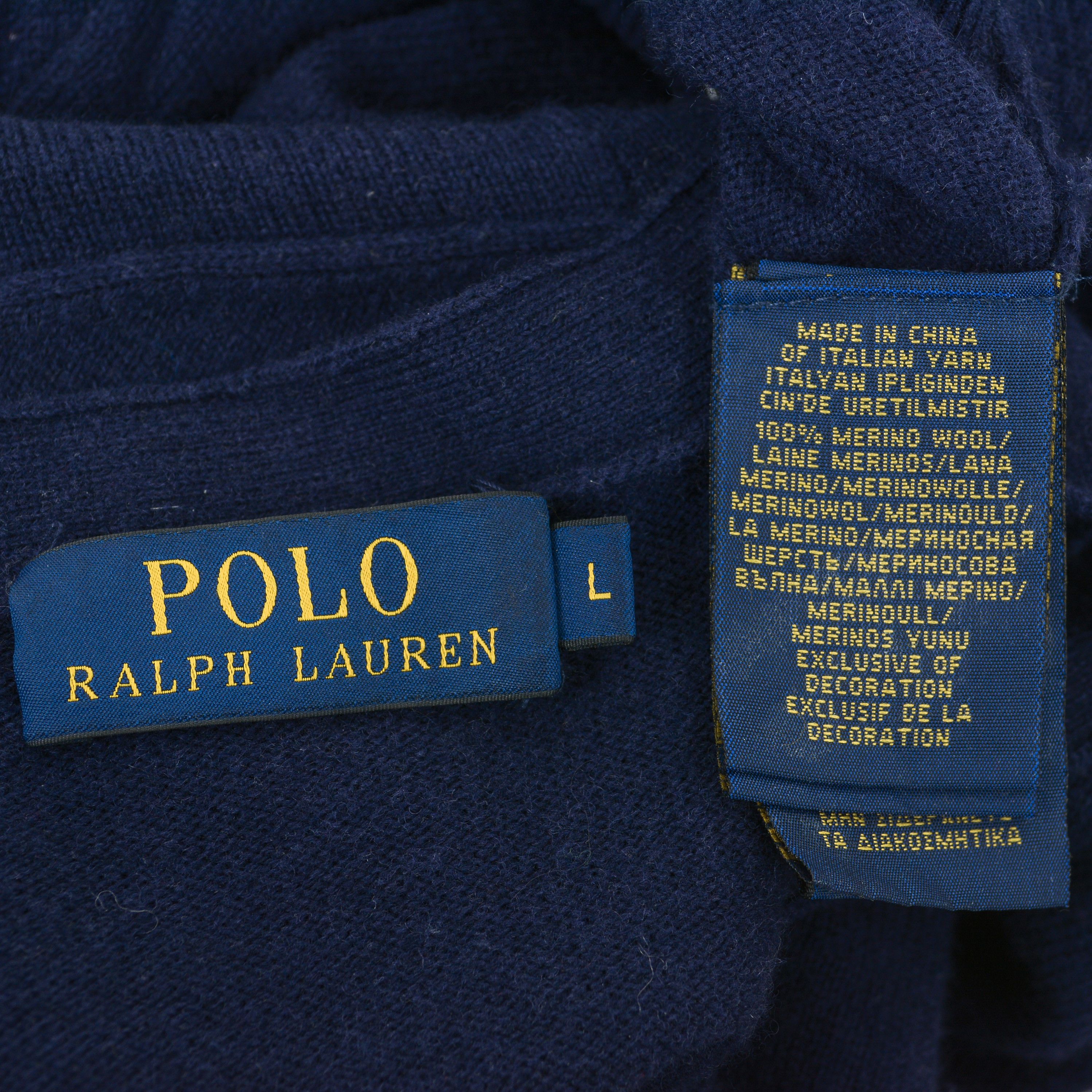 Polo Ralph Lauren Jumper Merino Wool Cardigan Jacket Sweater Elbow Patches Size US L / EU 52-54 / 3 - 5 Thumbnail