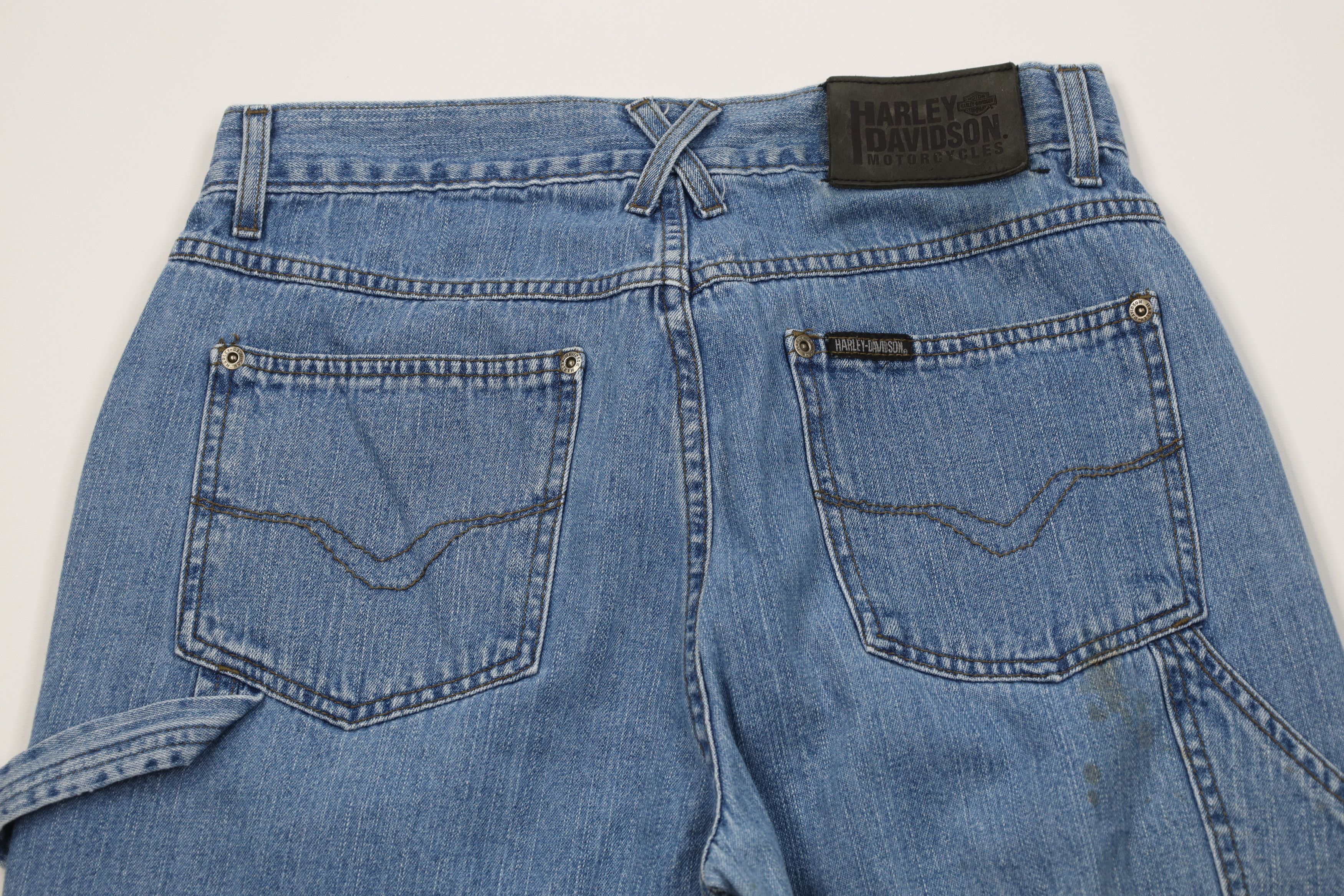 Harley Davidson Vintage 90s Harley Davidson Wide Leg Dungaree Denim Jeans Size US 30 / EU 46 - 11 Thumbnail