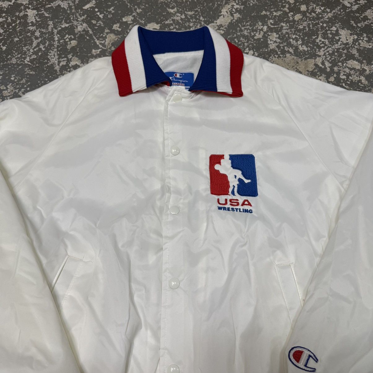 Champion Vintage Champion USA Wrestling Varsity Jacket USA White NWT Size US L / EU 52-54 / 3 - 9 Thumbnail