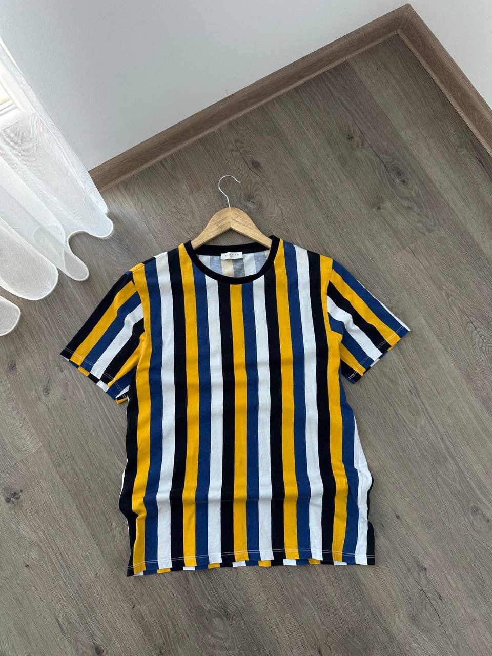 Sandro × Vintage Vintage Sandro Stripeded Yellow T-Shirt Size US S / EU 44-46 / 1 - 3 Thumbnail