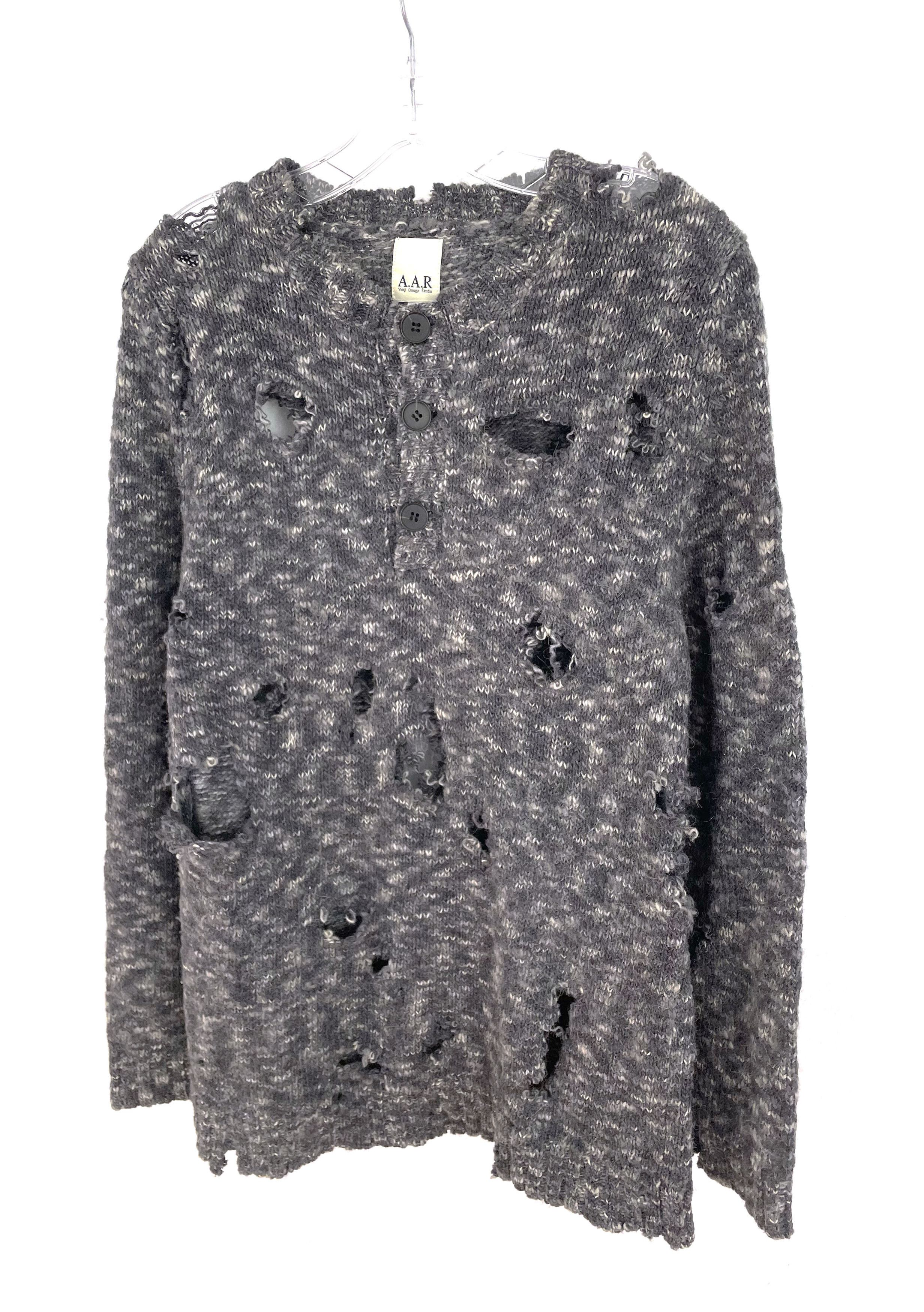Yohji Yamamoto AAR Distressed Knit Sweater Size US M / EU 48-50 / 2 - 2 Thumbnail