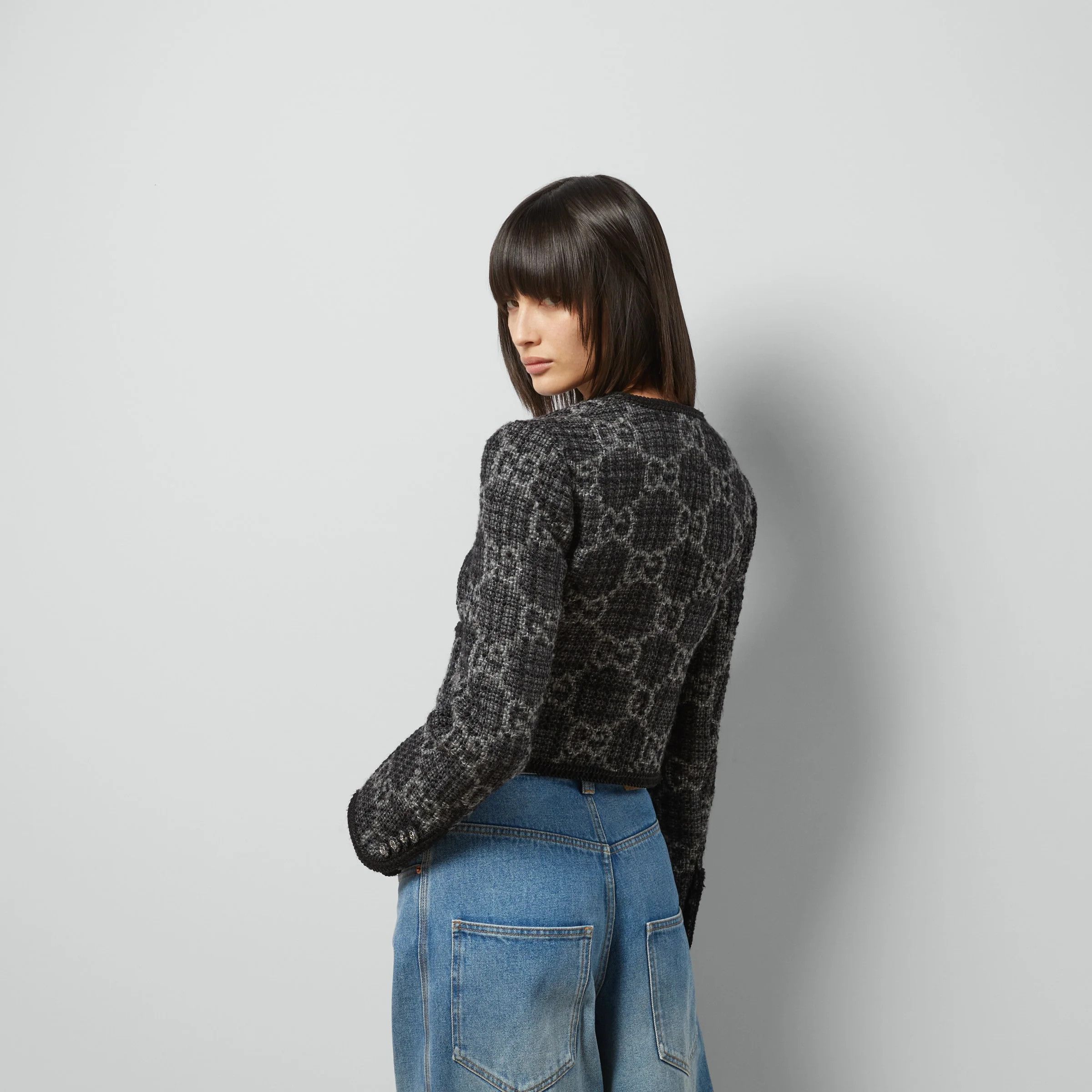 Gucci o1loc1c0226 761164 GG Tweed Jacket in Dark Grey Size XS / US 0-2 / IT 36-38 - 6 Thumbnail